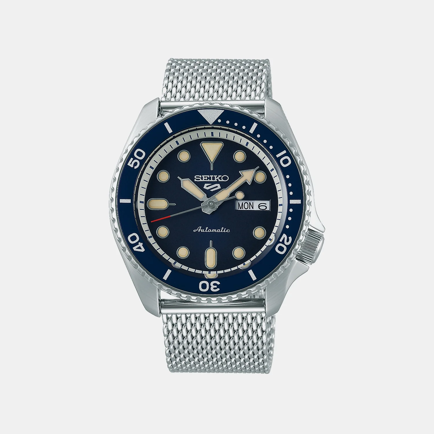 5 Sports Men Automatic Blue Dial Analog Mesh Watch SRPD71K1