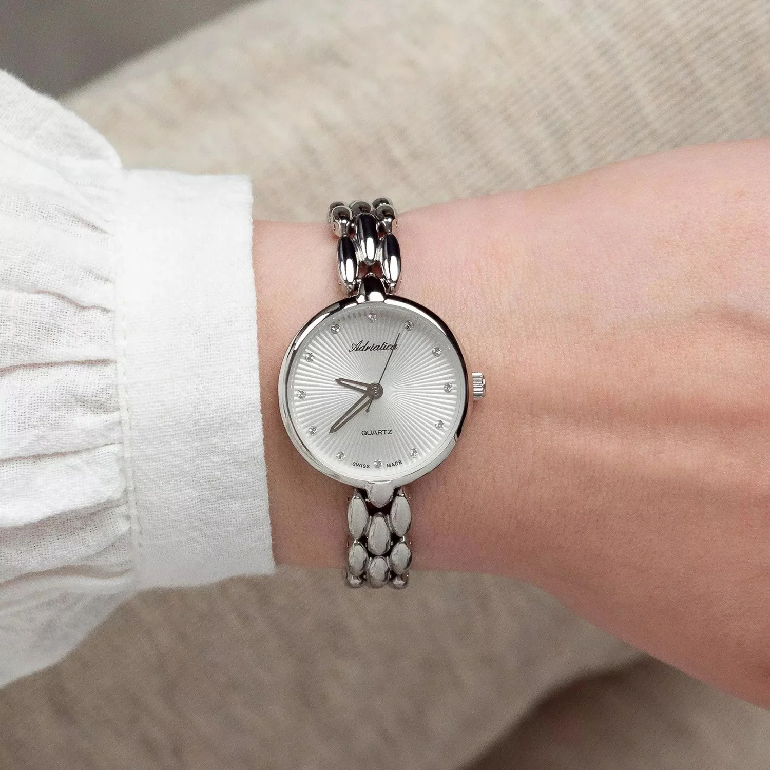 Essence Women Quartz Silver Dial Analog Stainless Steel Watch A3788.5143Q - Image 6