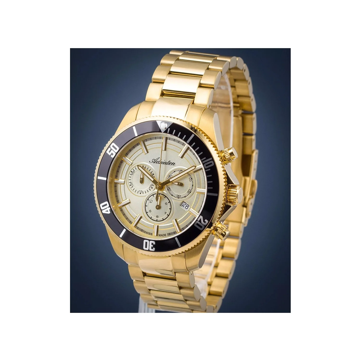 Men Quartz Champagne Dial Chronograph Stainless Steel Watch A1139.1111CHN - Image 3