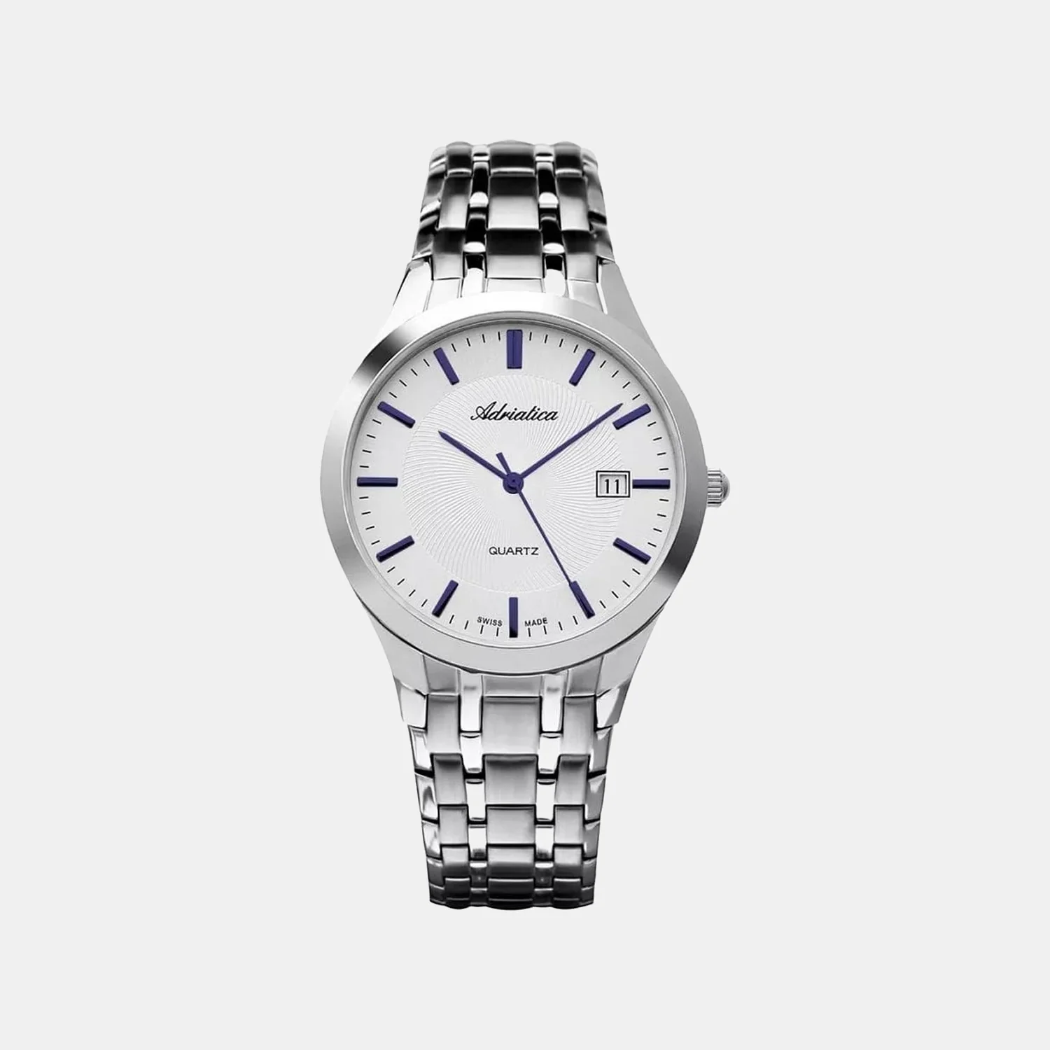 Men Quartz Silver Dial Analog Stainless Steel Watch A1236.51B3Q