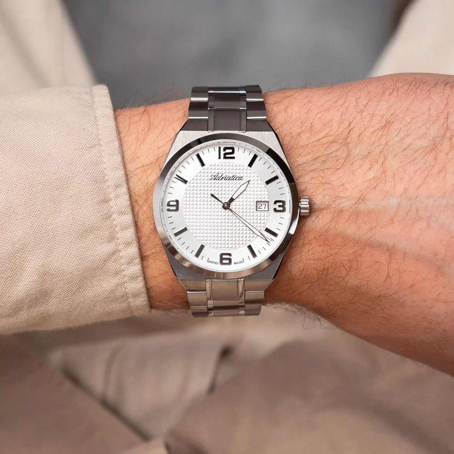 Men Quartz Silver Dial Analog Stainless Steel Watch A8343.5153Q - Image 7