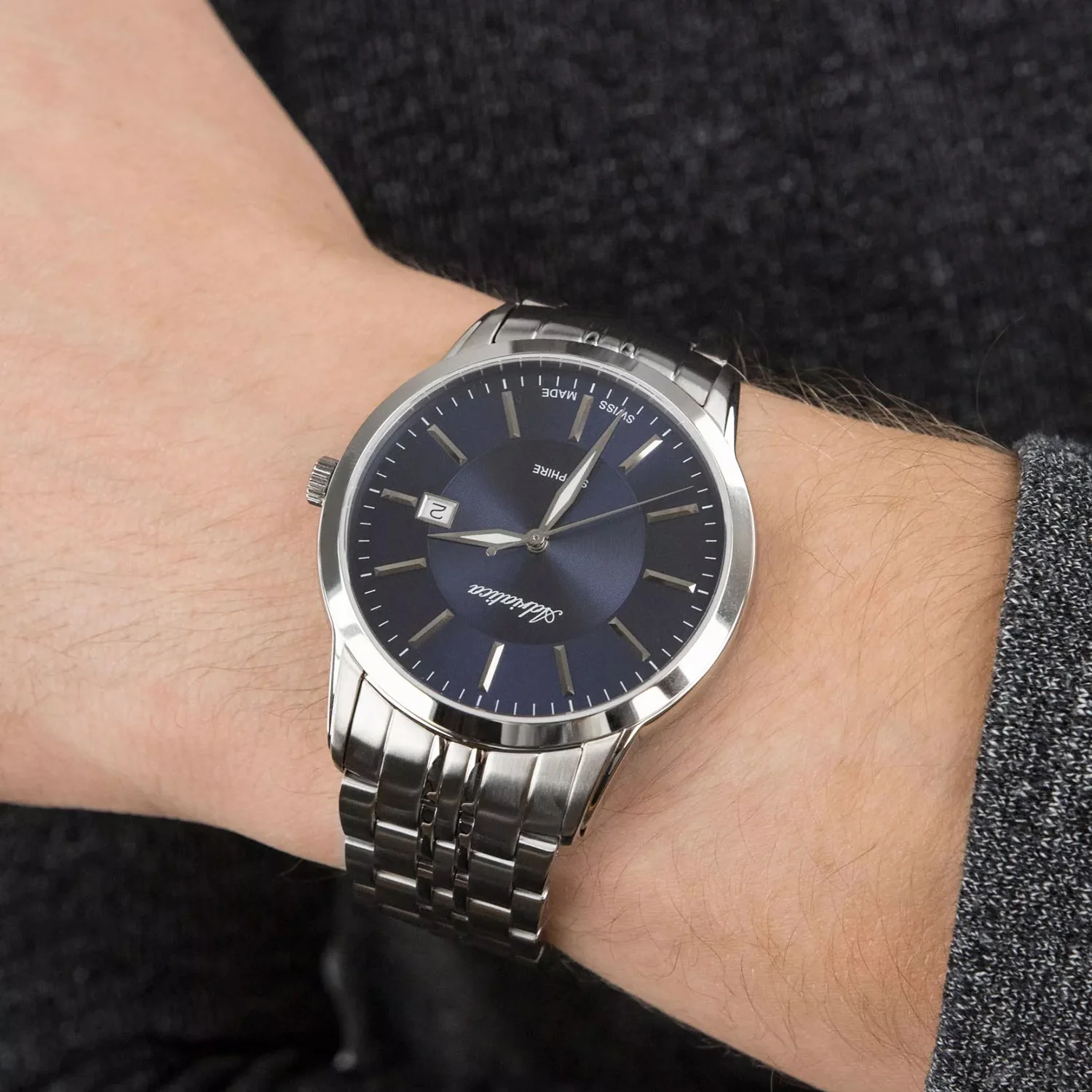 Premiere Men Quartz Blue Dial Analog Stainless Steel Watch A8306.5115Q - Image 7