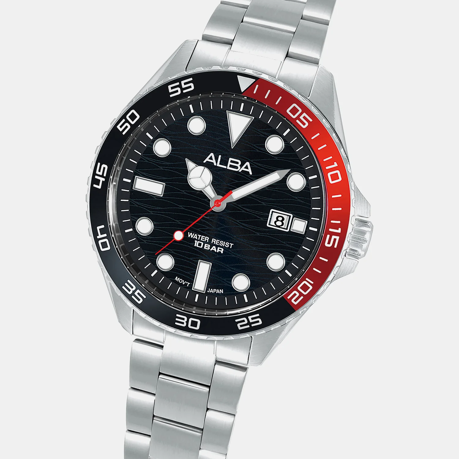 Active Men Quartz Black Dial Analog Stainless Steel Watch AS9V55X1 - Image 3