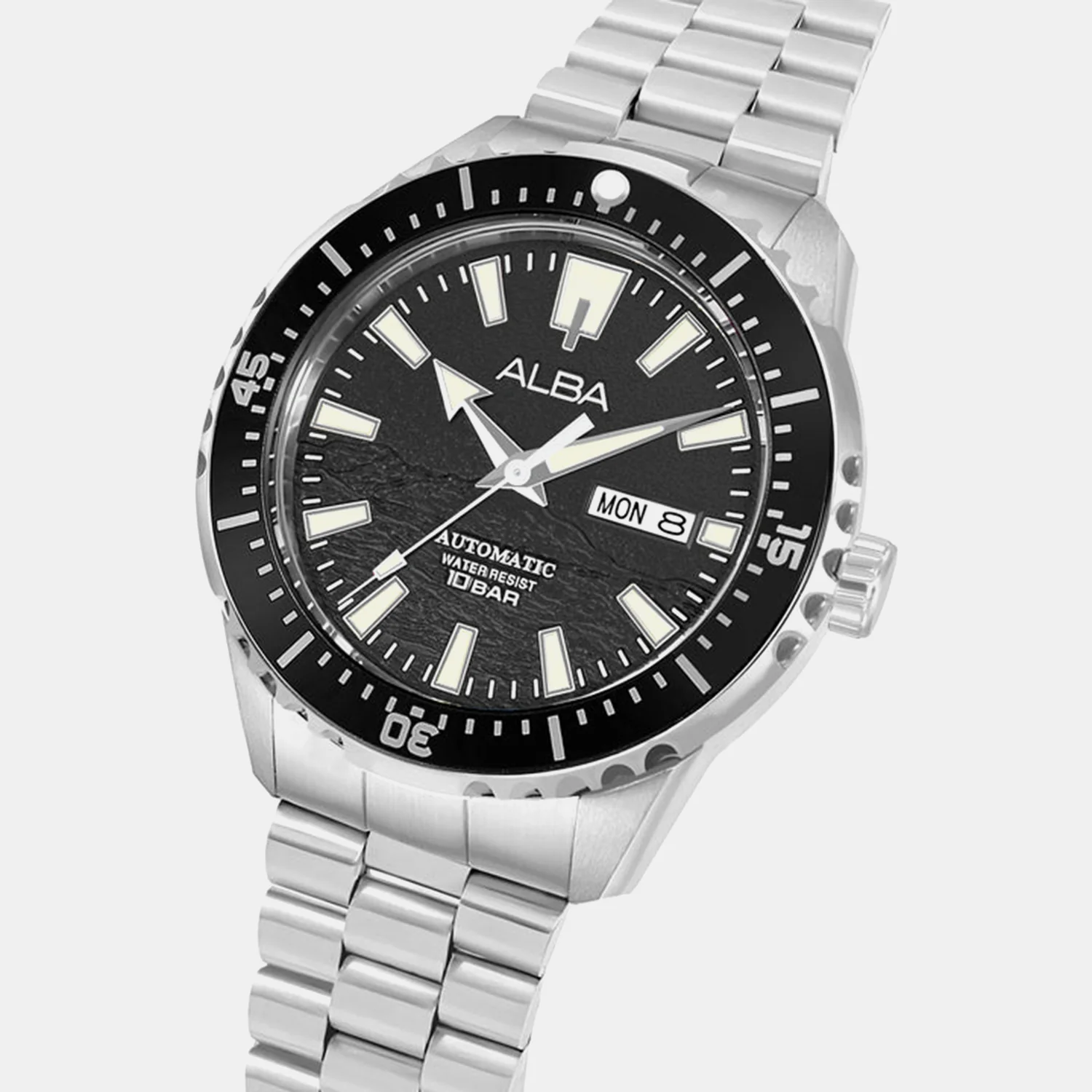 Mechanical Men Automatic Black Dial Analog Stainless Steel Watch AL4743X1 - Image 2