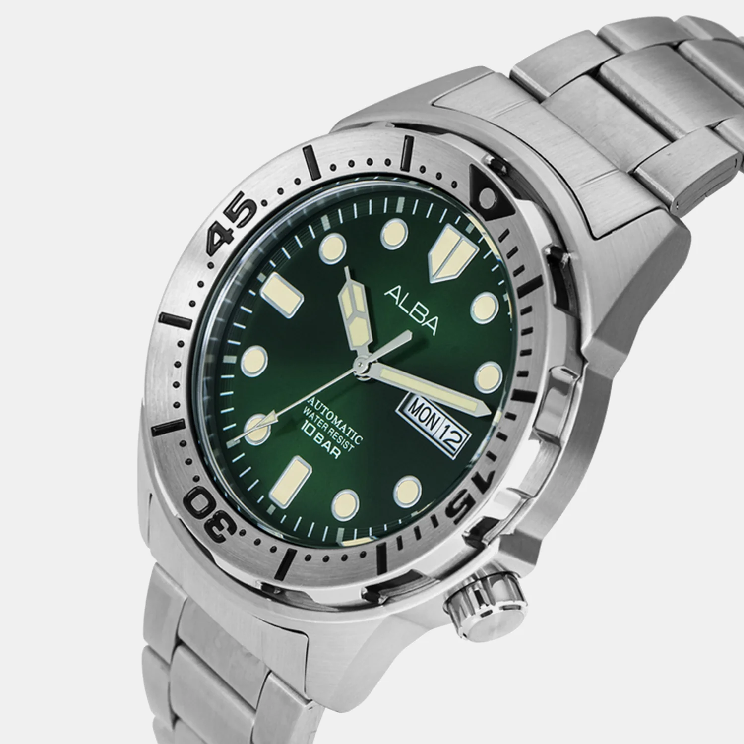 Mechanical Men Automatic Green Dial Analog Stainless Steel Watch AL4371X1 - Image 2