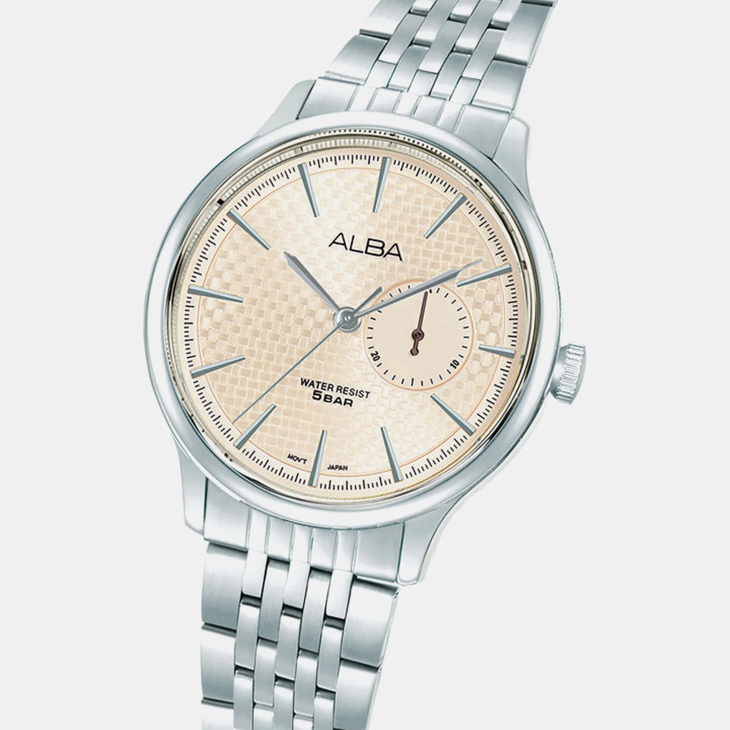 Men Quartz Ivory Dial Analog Stainless Steel Watch A5B009X1 - Image 2
