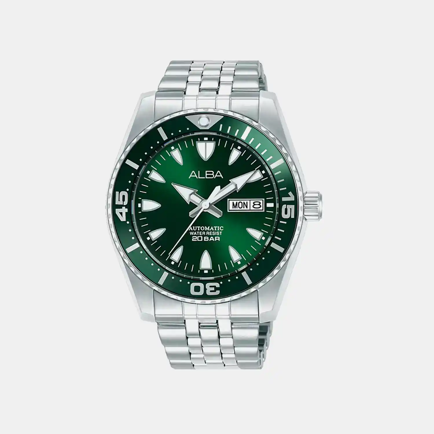 Sunburst Men Automatic Green Dial Analog Steel Watch AL4767X1