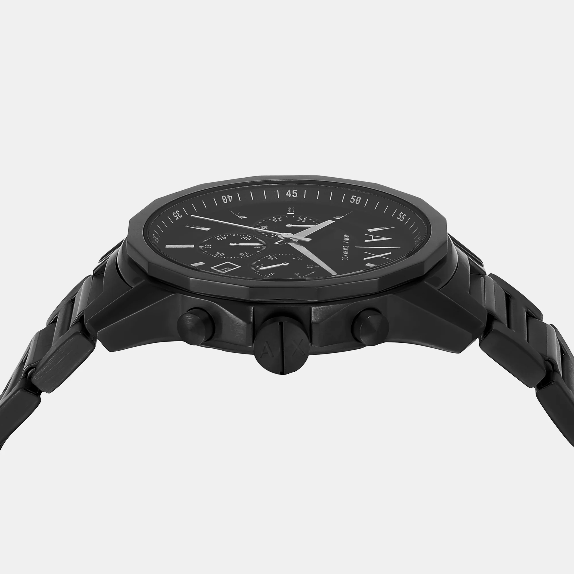 Banks Men Quartz Black Dial Chronograph Stainless Steel Watch AX7153SET - Image 4