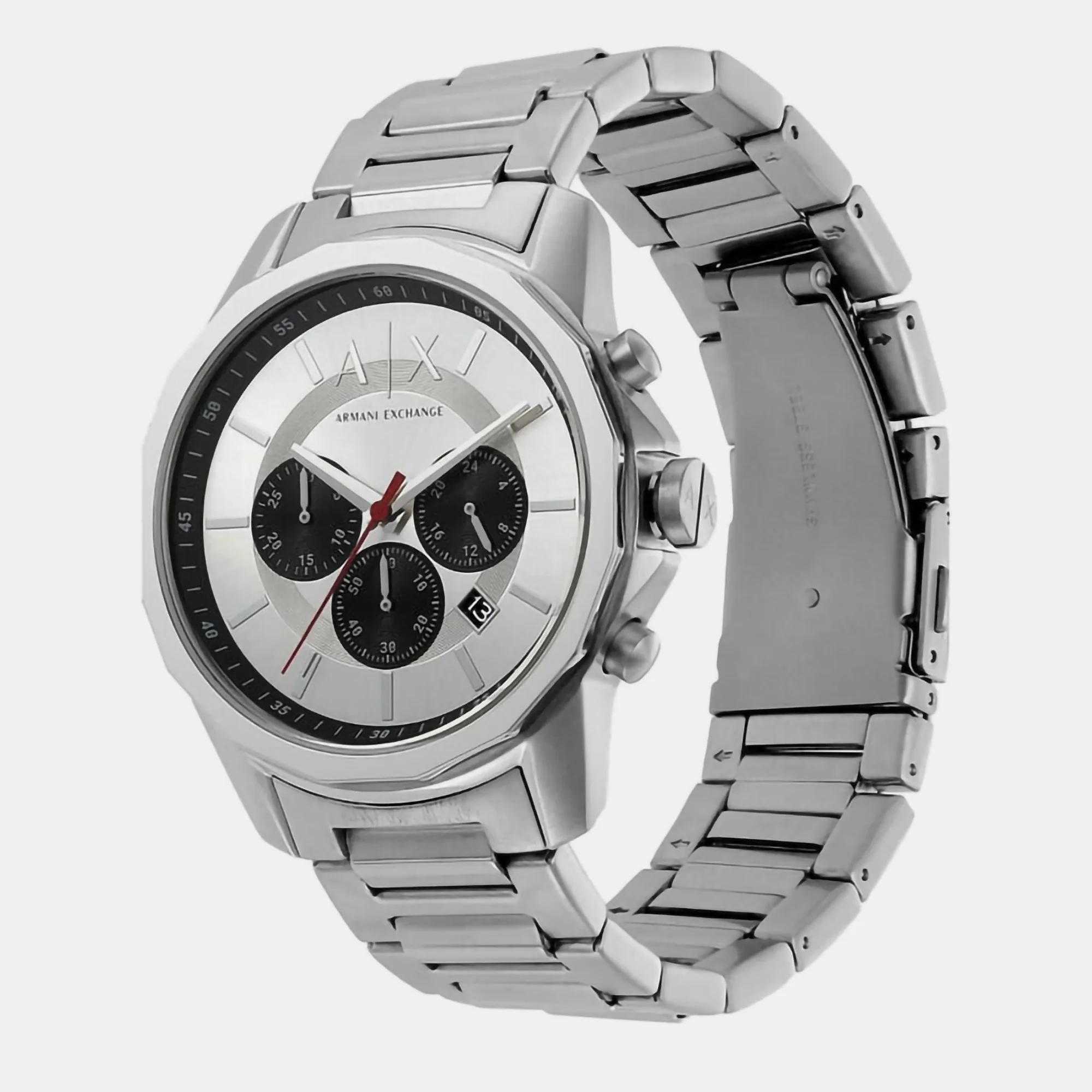 Banks Men Quartz Silver Dial Chronograph Stainless Steel Watch AX1742 - Image 3