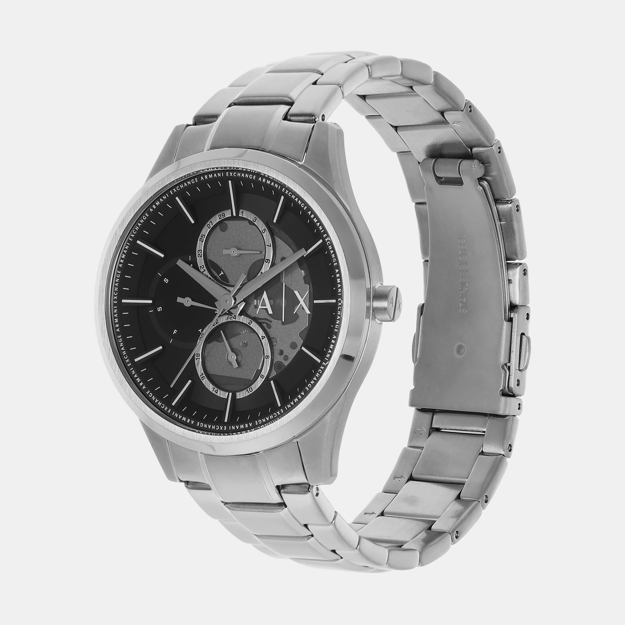 Dante Men Quartz Black Dial Chronograph Stainless Steel Watch AX1873 - Image 4