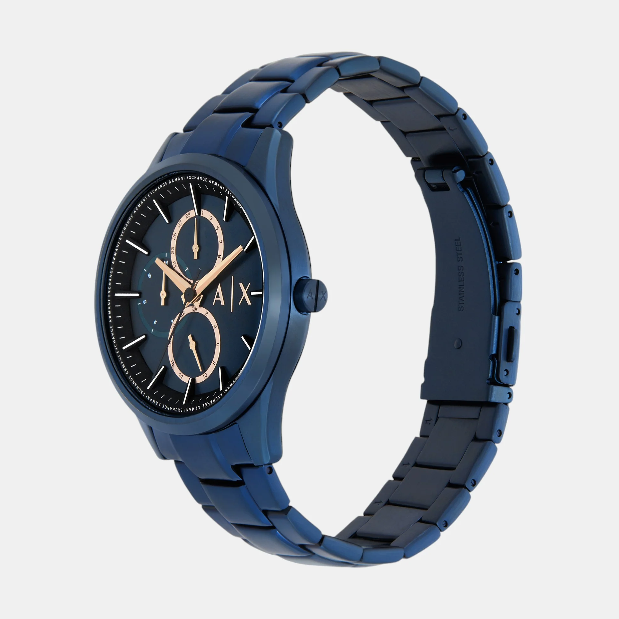 Dante Men Quartz Blue Dial Multi-Function Stainless Steel Watch AX1881 - Image 5
