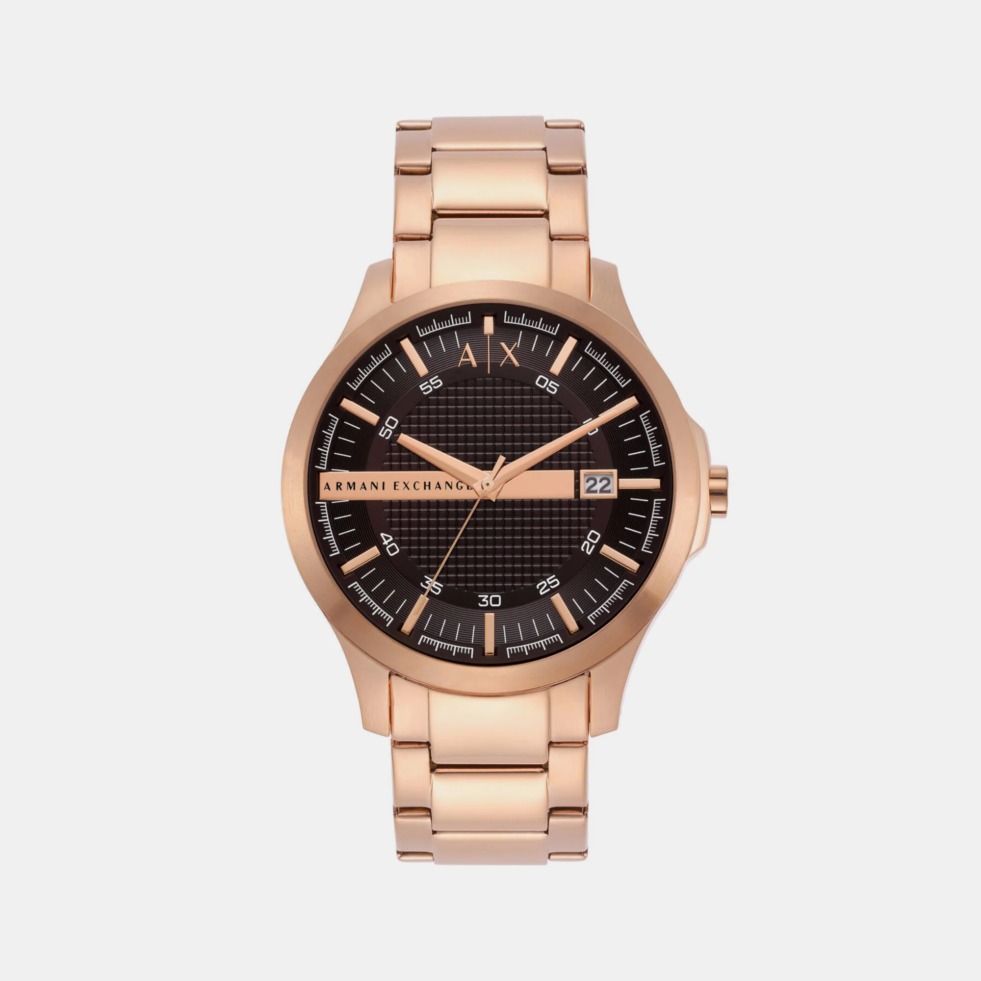 Hampton Men Quartz Brown Dial Analog Stainless Steel Watch AX2449 - Image 2
