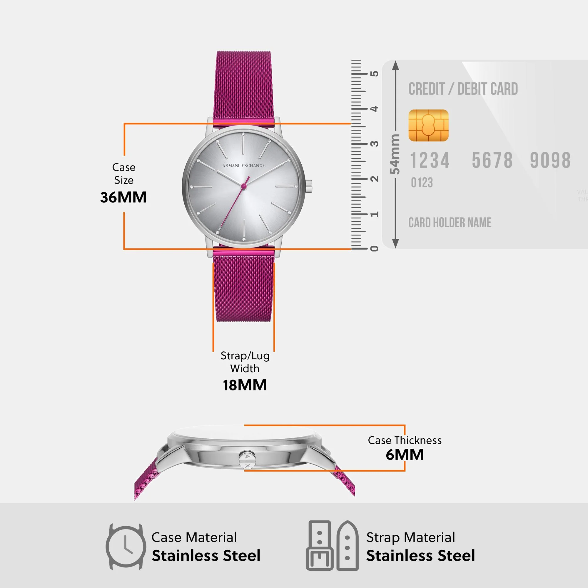 Lola Women Quartz Grey Dial Analog Stainless Steel Watch AX5616 - Image 8