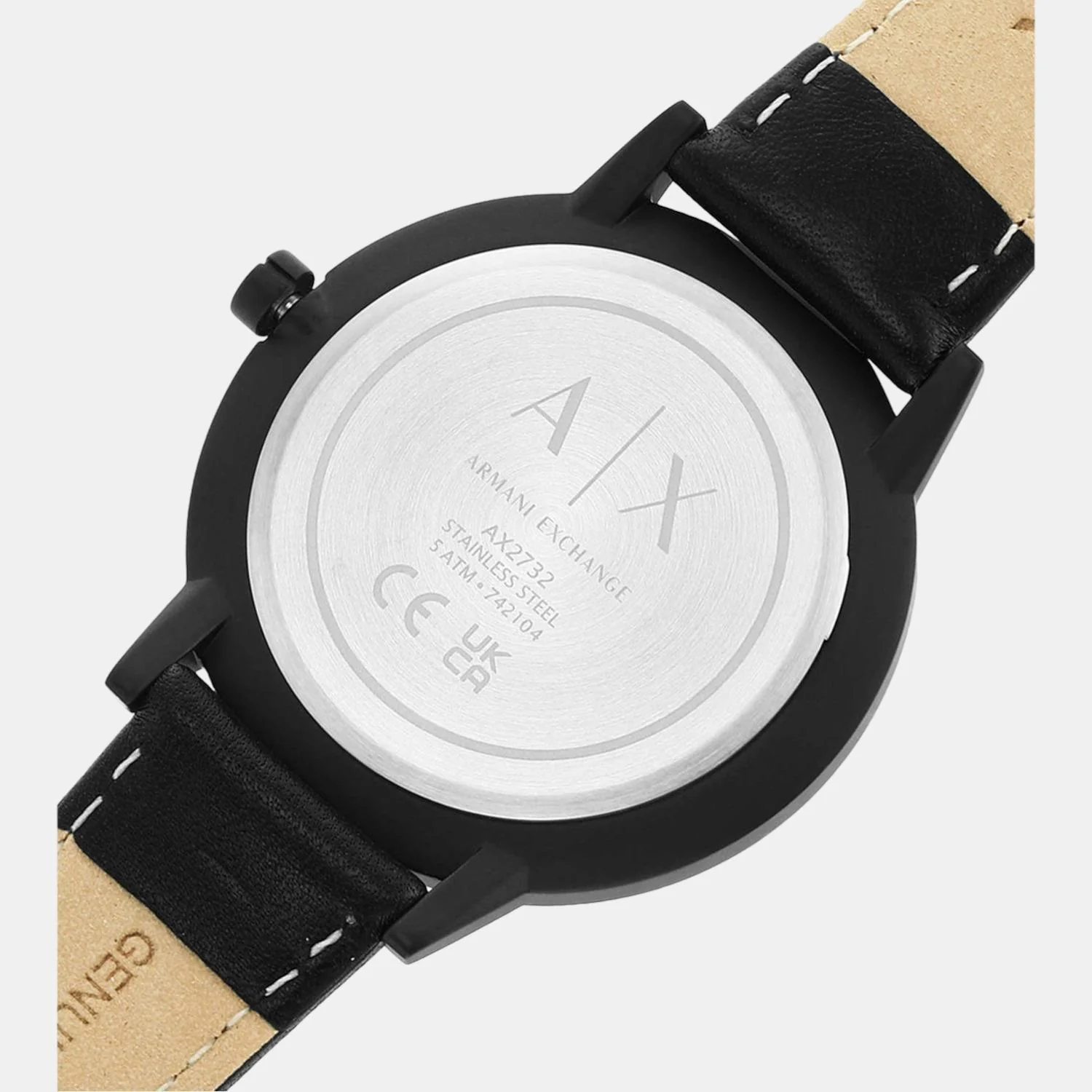 Men Quartz Black Dial Analog Leather Watch AX2732 - Image 6