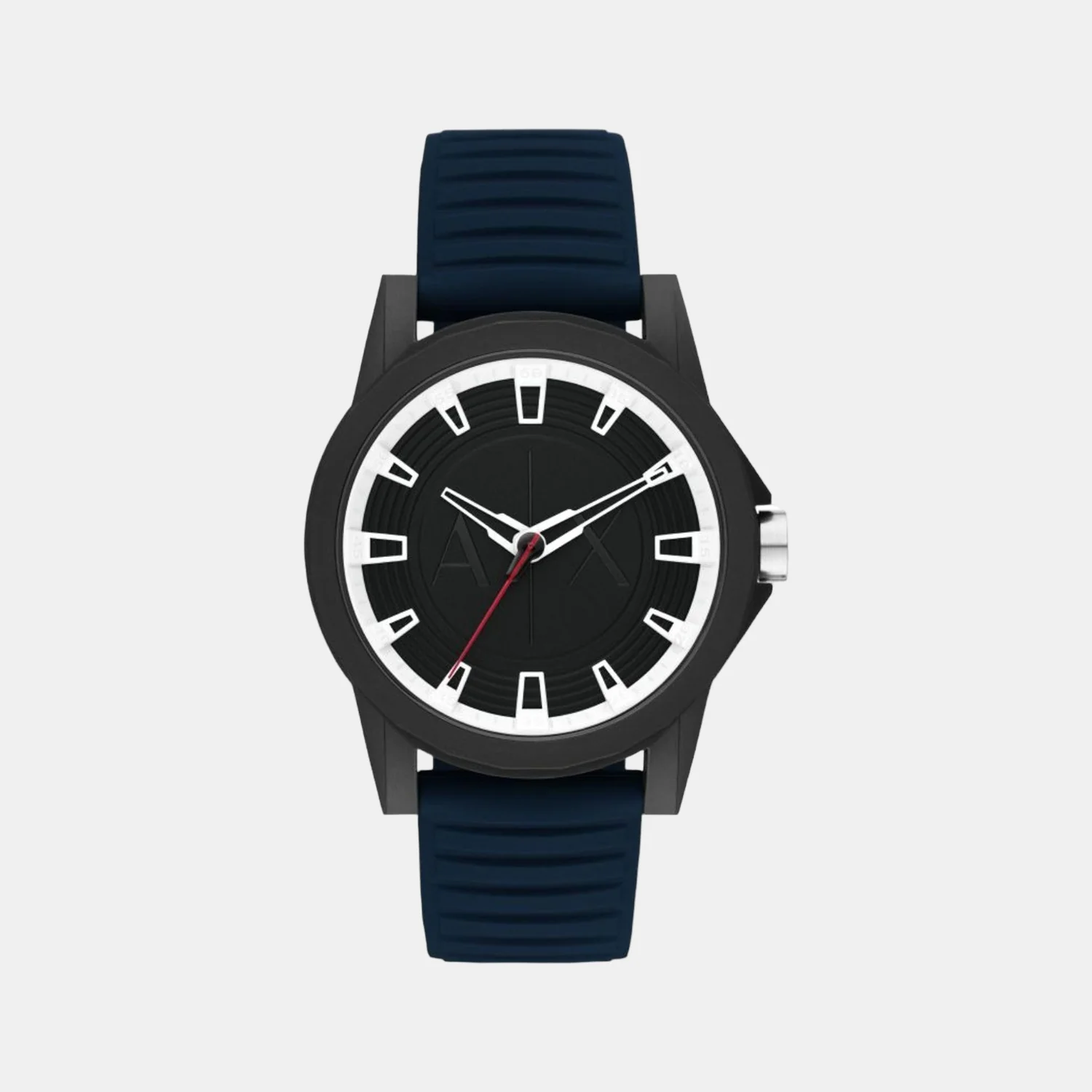 Men Quartz Black Dial Analog Silicone Watch AX2521
