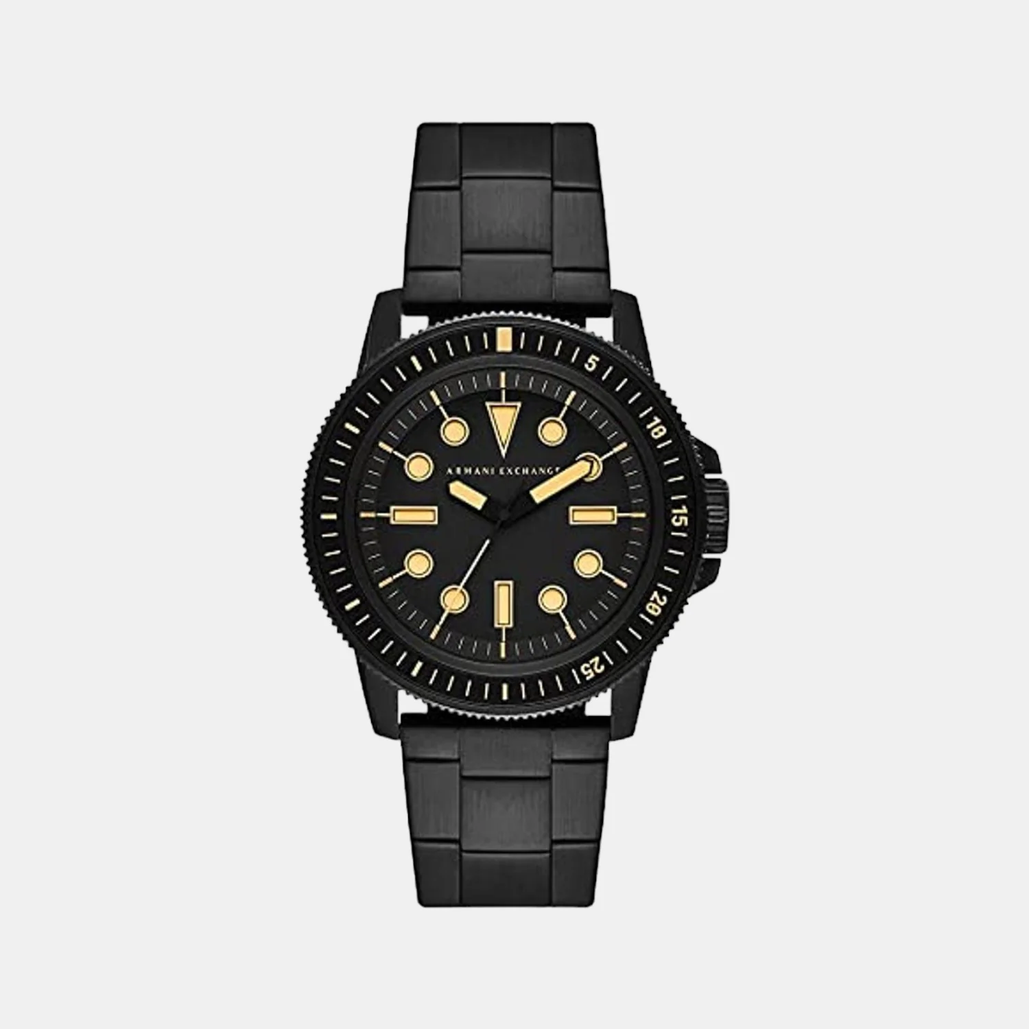 Men Quartz Black Dial Analog Stainless Steel Watch AX1855