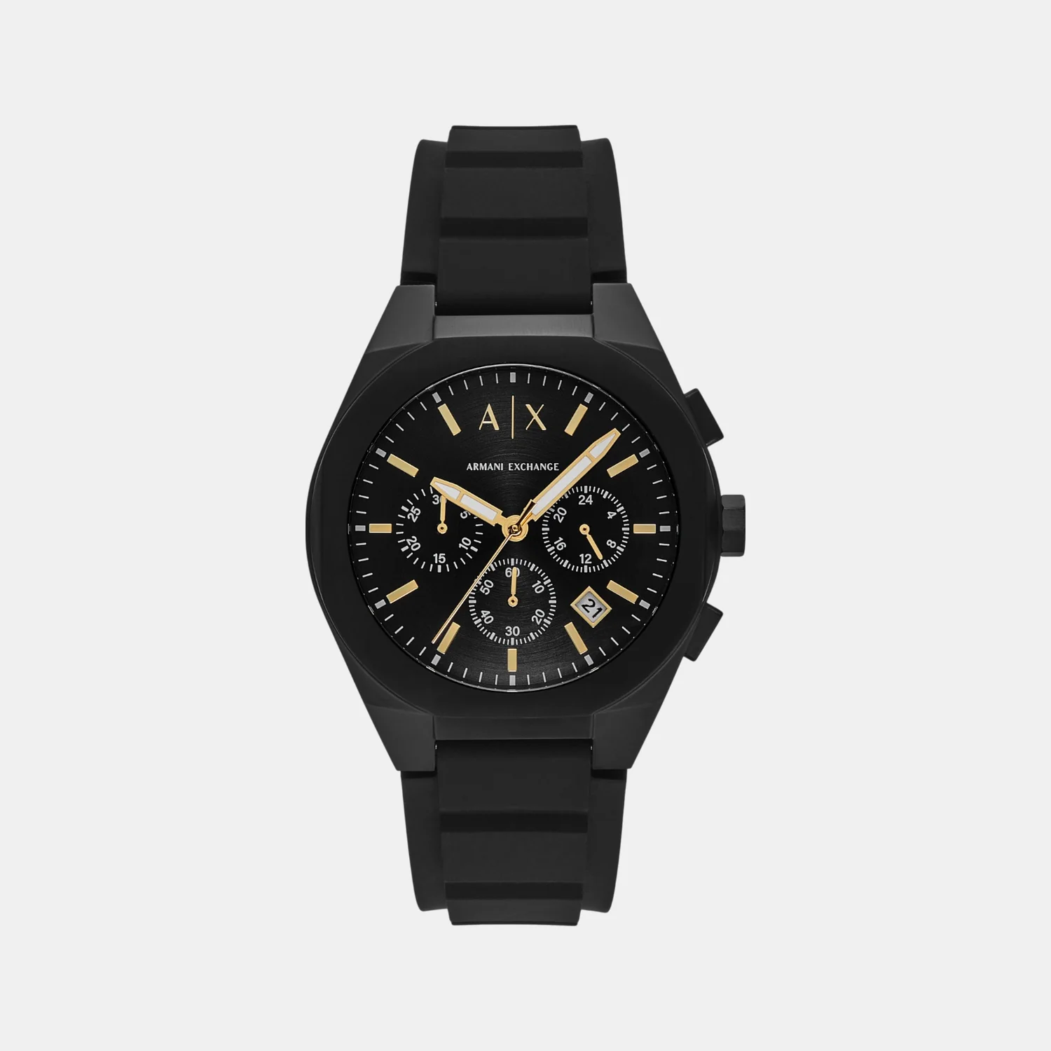 Men Quartz Black Dial Chronograph Silicone Watch AX7165SET - Image 2