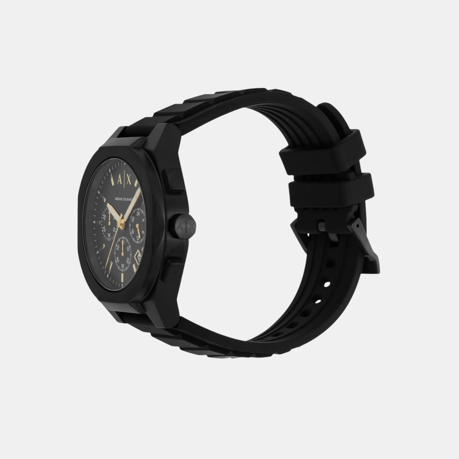 Men Quartz Black Dial Chronograph Silicone Watch AX7165SET - Image 6
