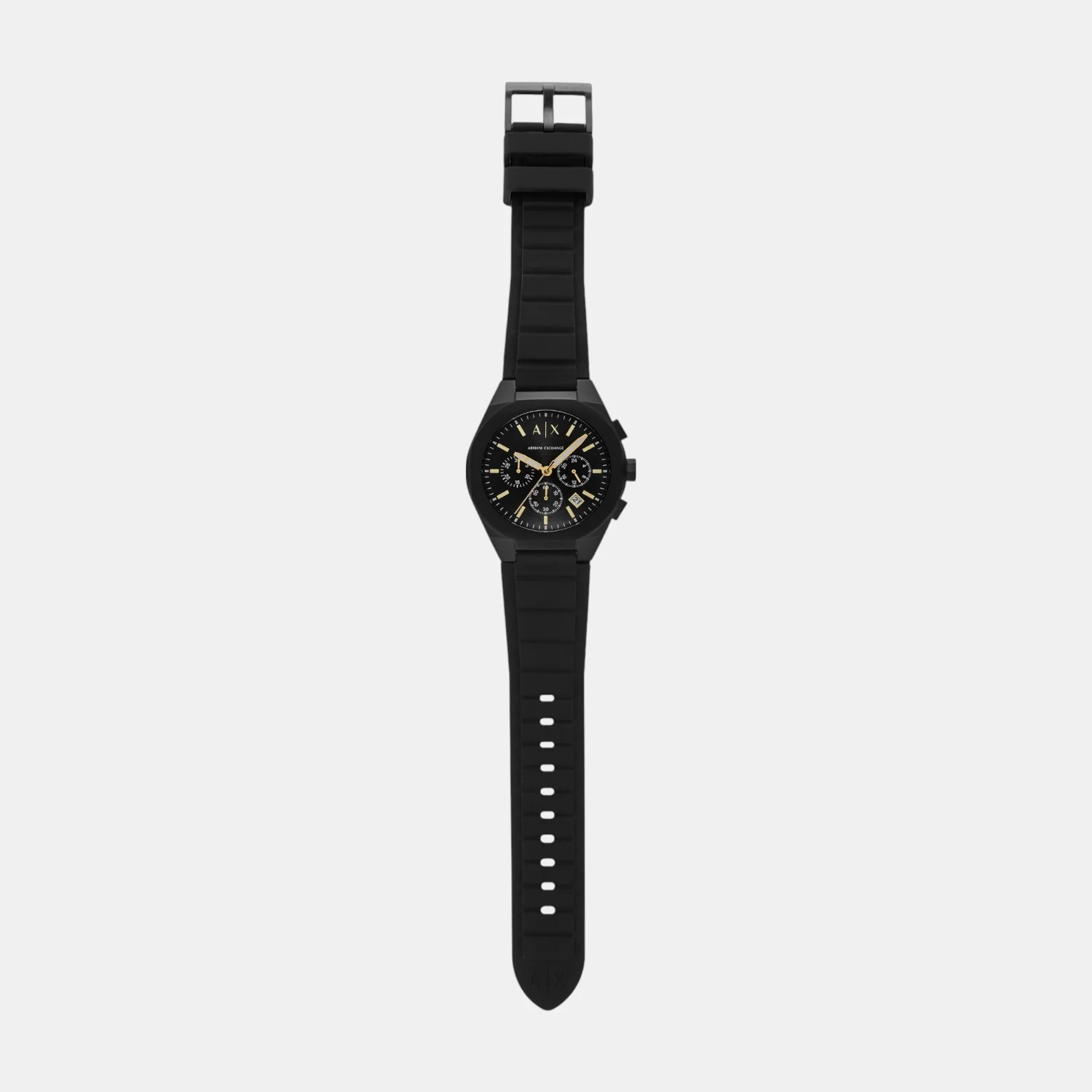 Men Quartz Black Dial Chronograph Silicone Watch AX7165SET - Image 8