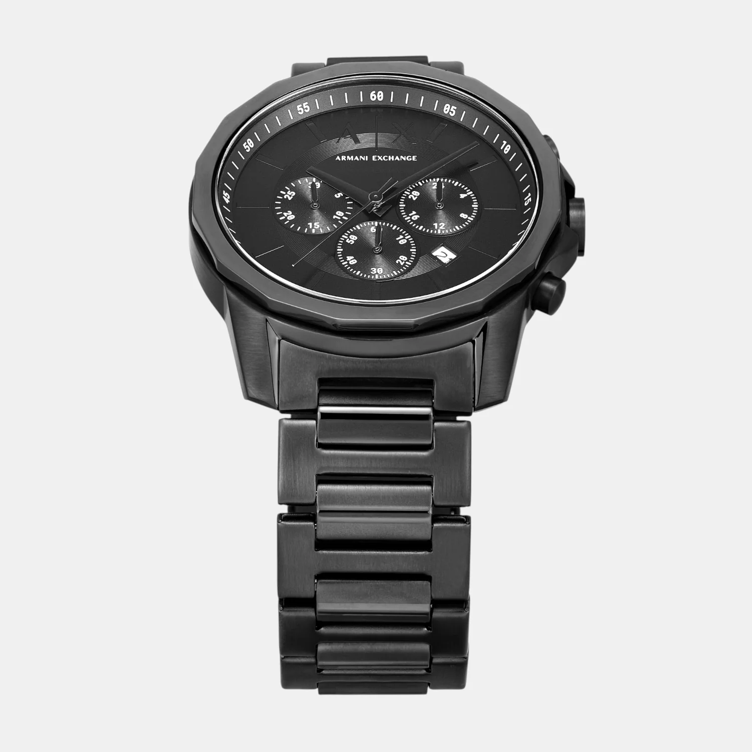 Men Quartz Black Dial Chronograph Stainless Steel Watch AX7163SET - Image 3