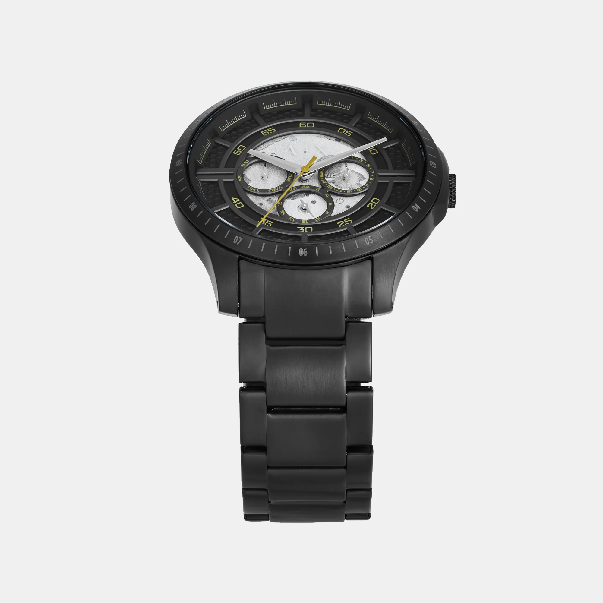 Men Quartz Black Dial Multi-Function Stainless Steel Watch AX2460 - Image 5