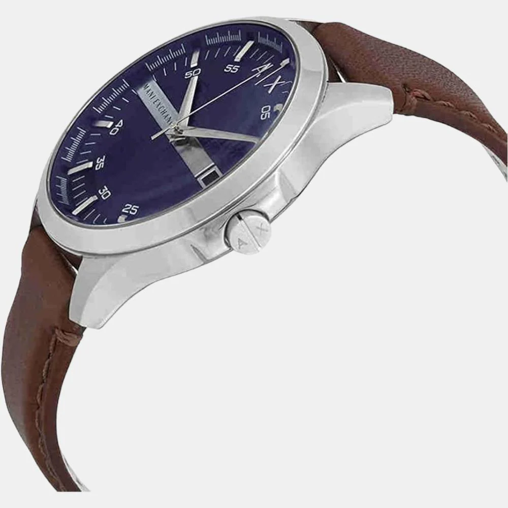 Men Quartz Blue Dial Analog Leather Watch AX2133I - Image 4