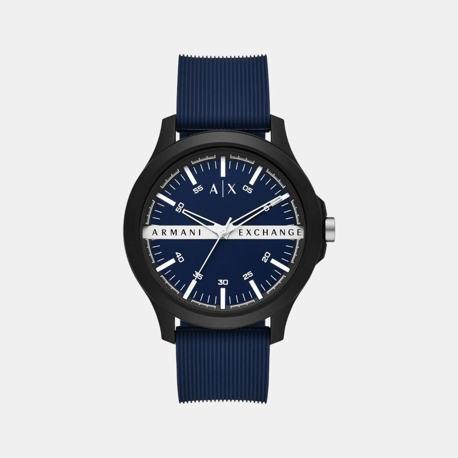 Men Quartz Blue Dial Analog Silicone Watch AX2433