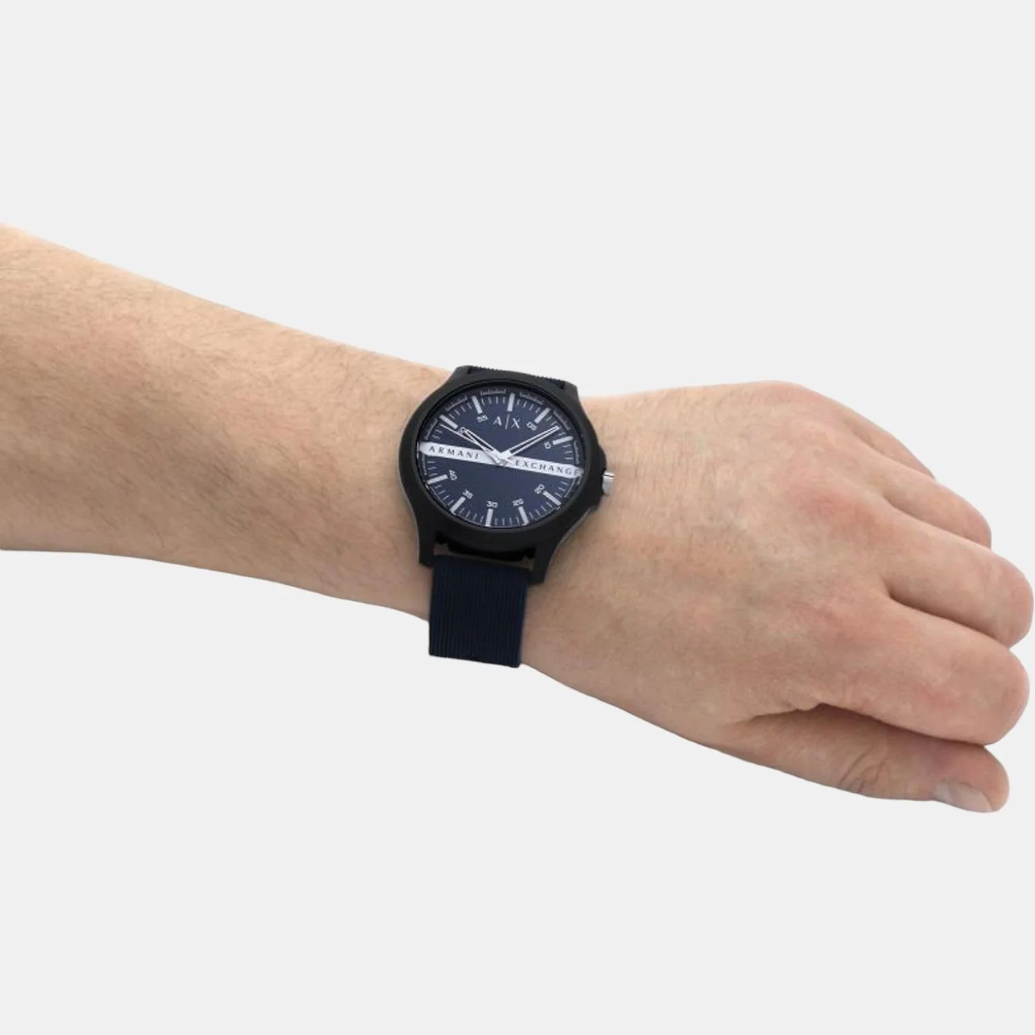 Men Quartz Blue Dial Analog Silicone Watch AX2433 - Image 7