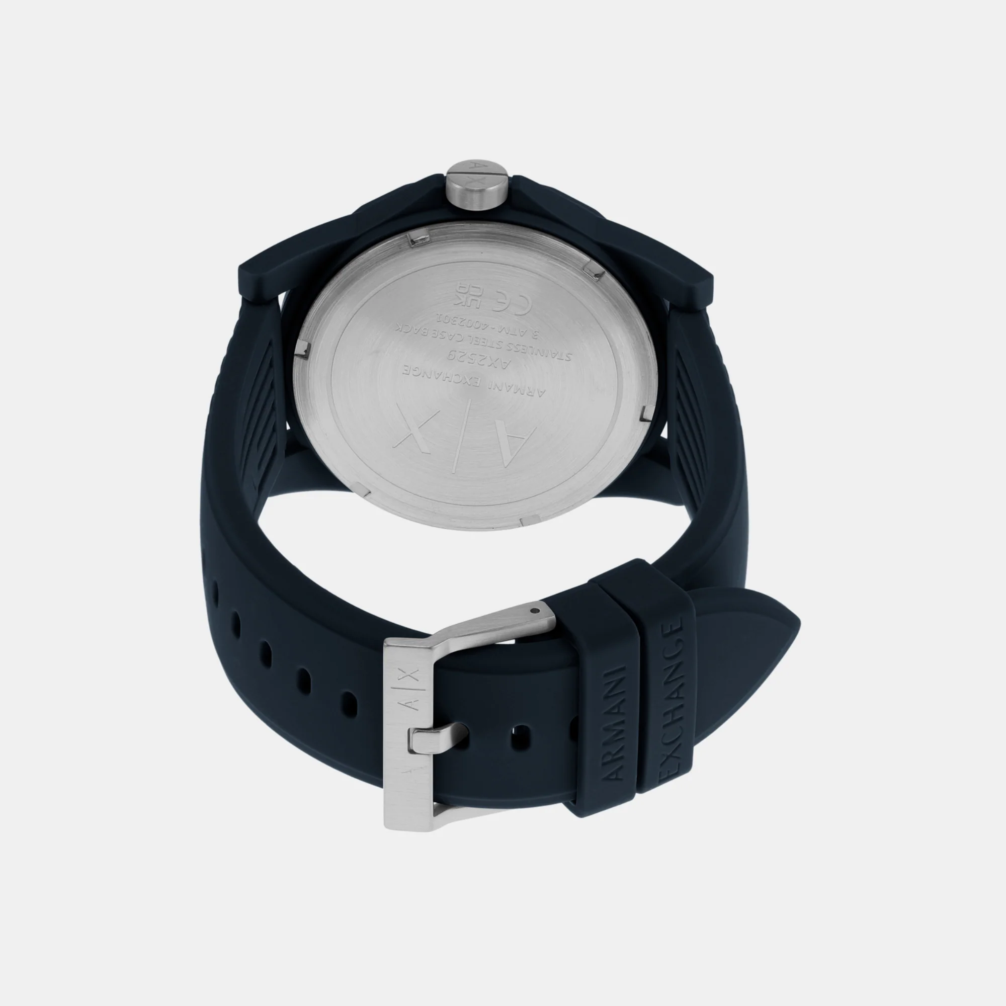 Men Quartz Blue Dial Analog Silicone Watch AX2529 - Image 2