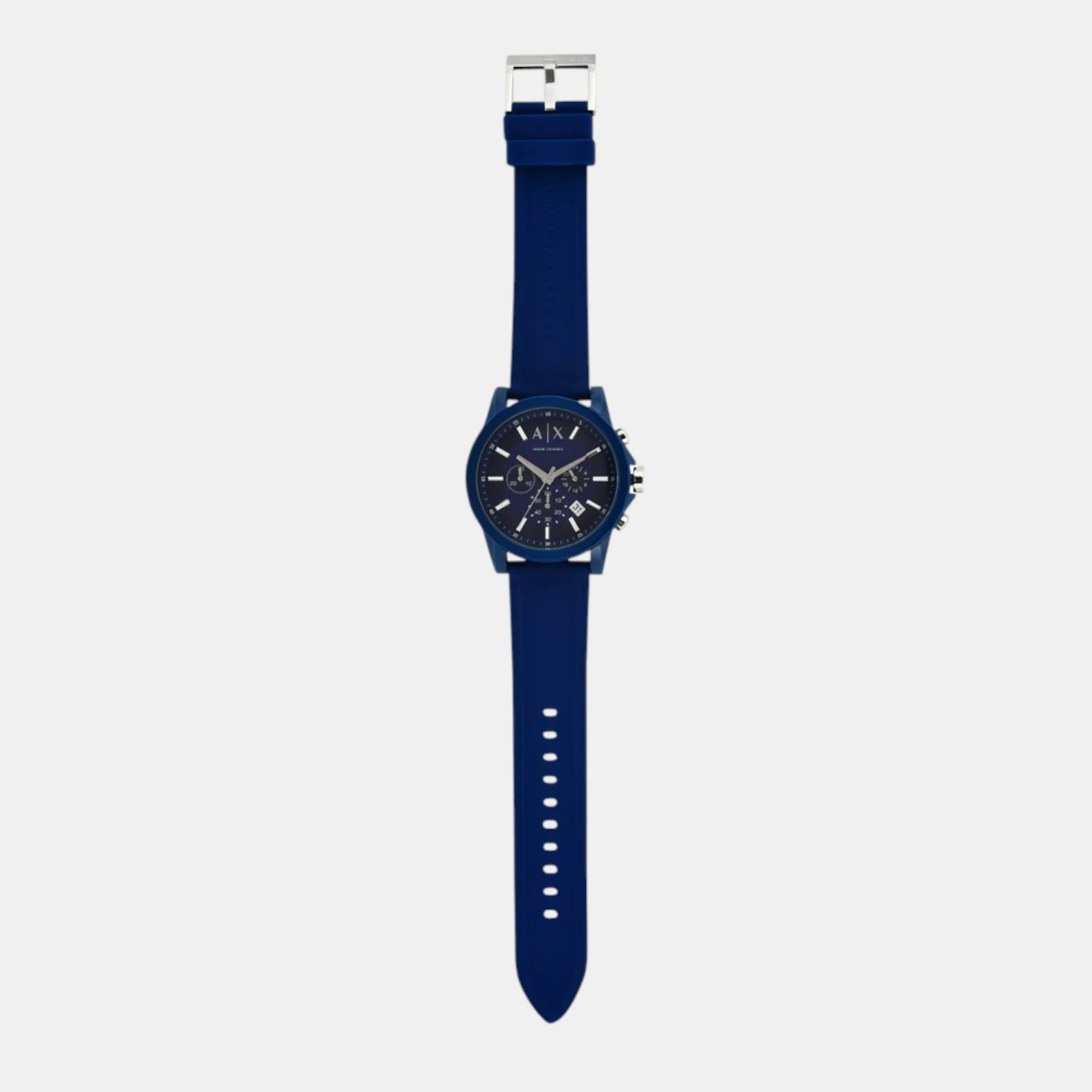 Men Quartz Blue Dial Chronograph Silicone Watch AX1327 - Image 6