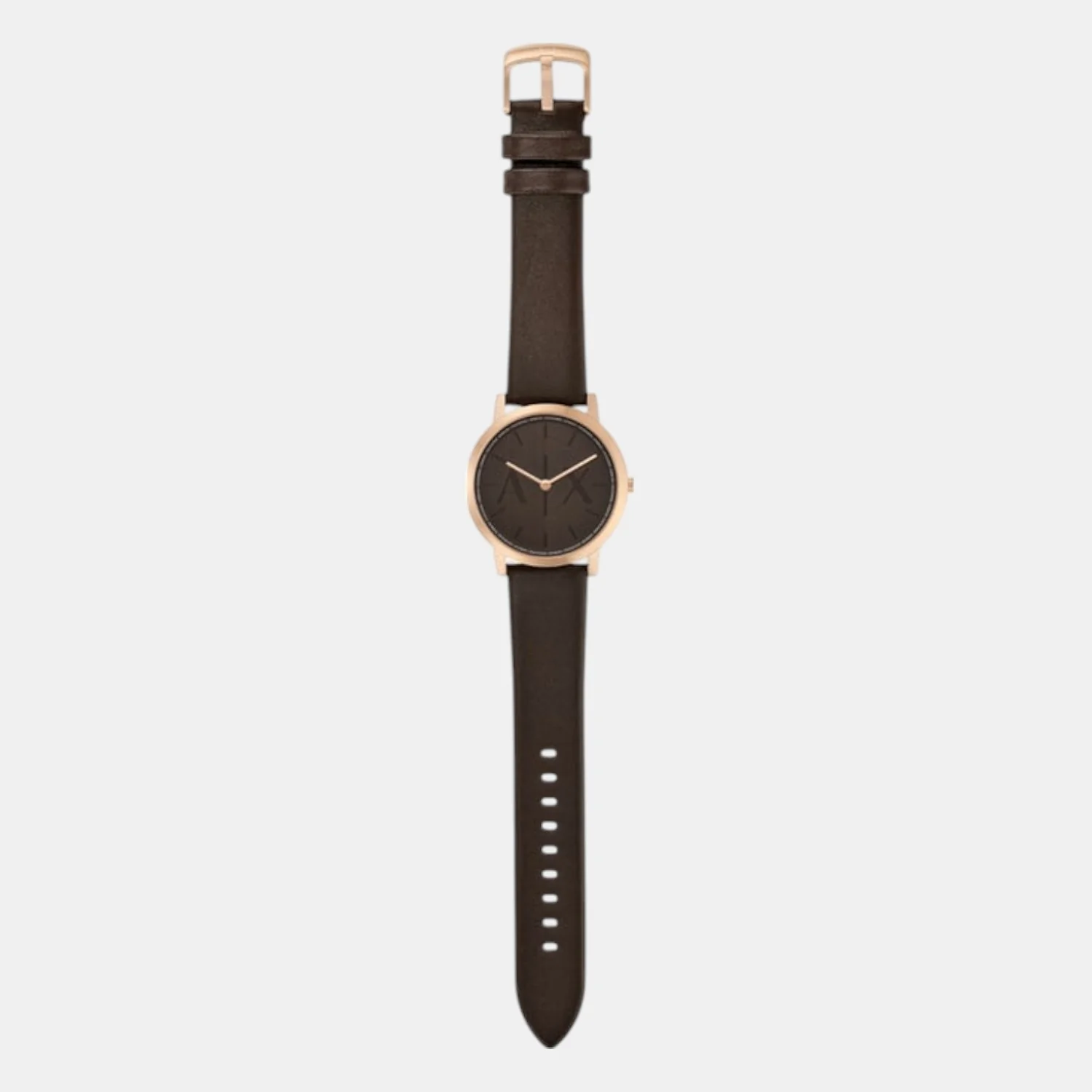 Men Quartz Brown Dial Analog Leather Watch AX2873 - Image 5