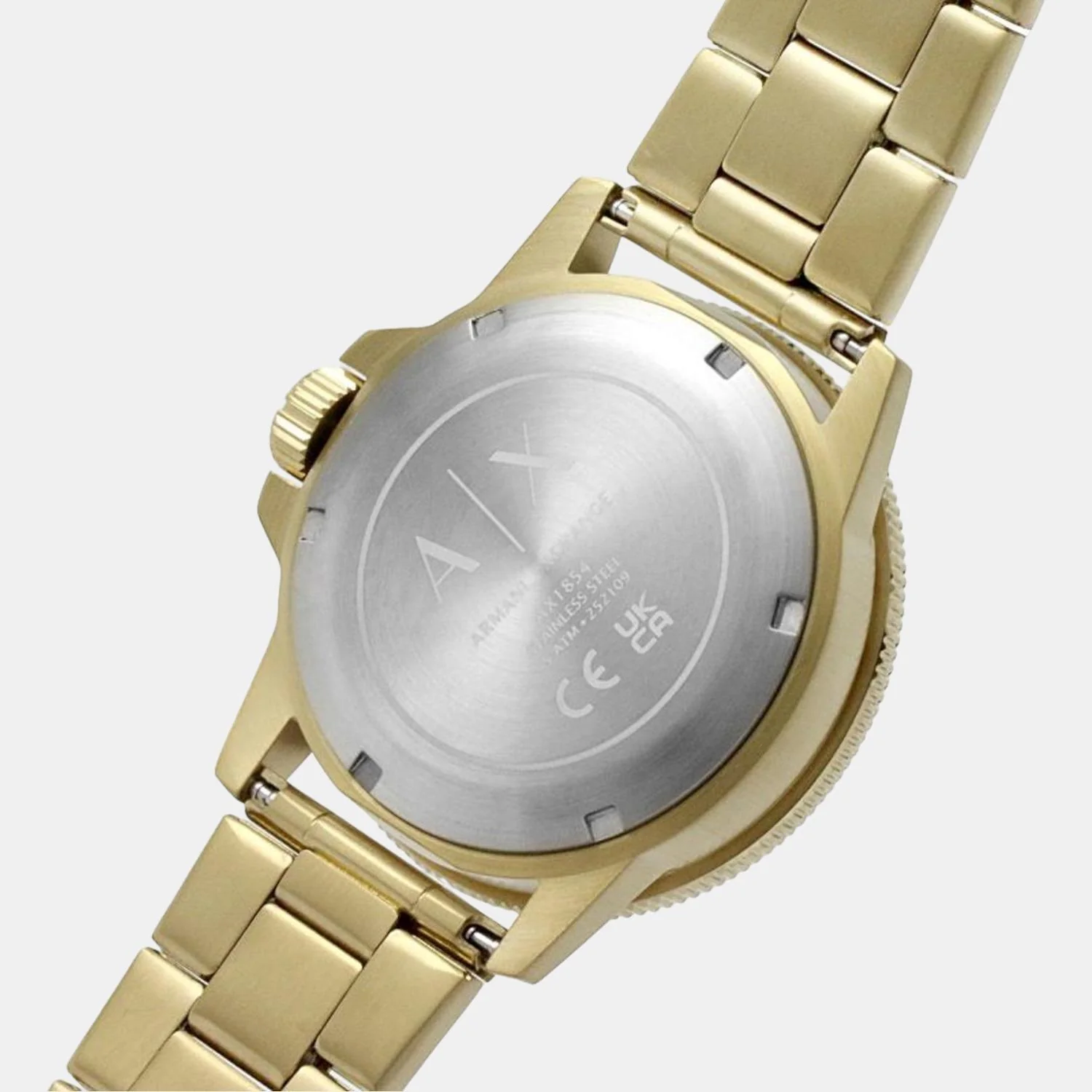 Men Quartz Gold Dial Analog Stainless Steel Watch AX1854 - Image 4