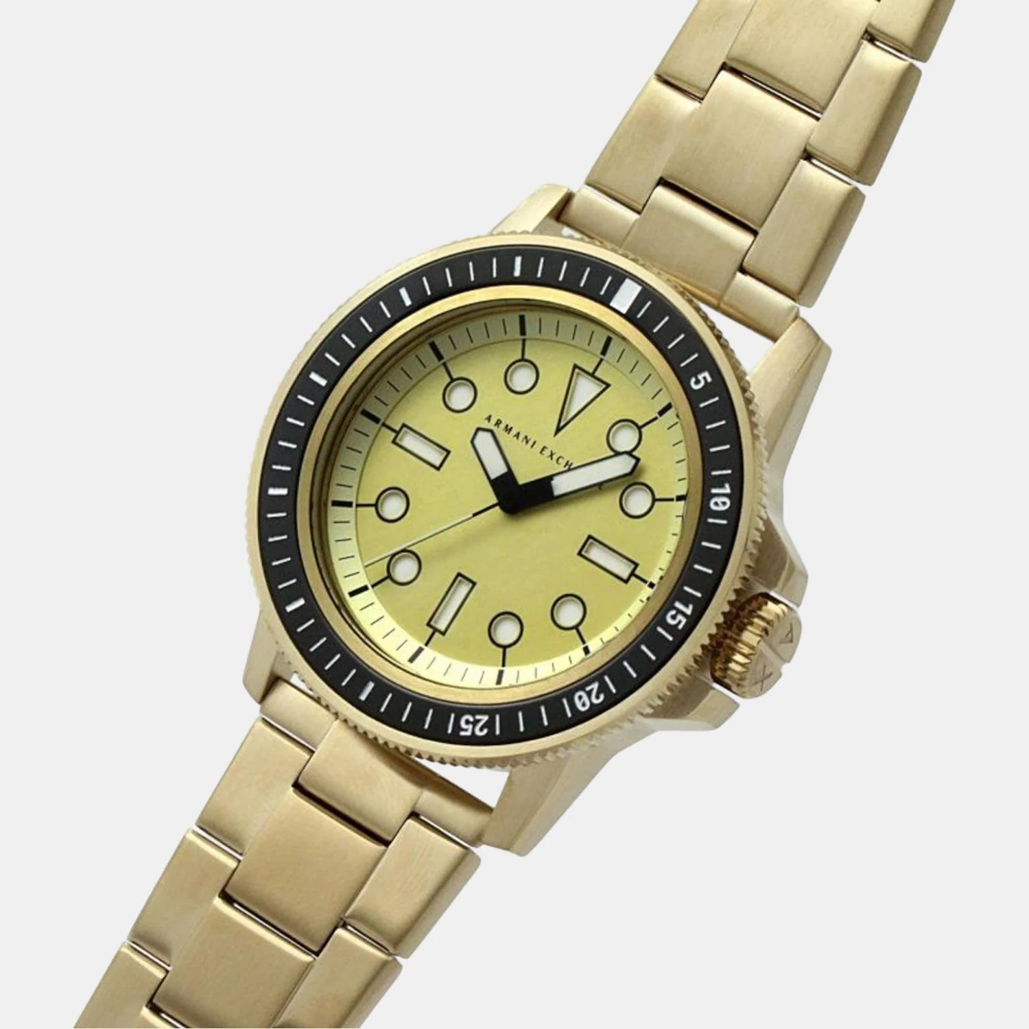 Men Quartz Gold Dial Analog Stainless Steel Watch AX1854 - Image 5