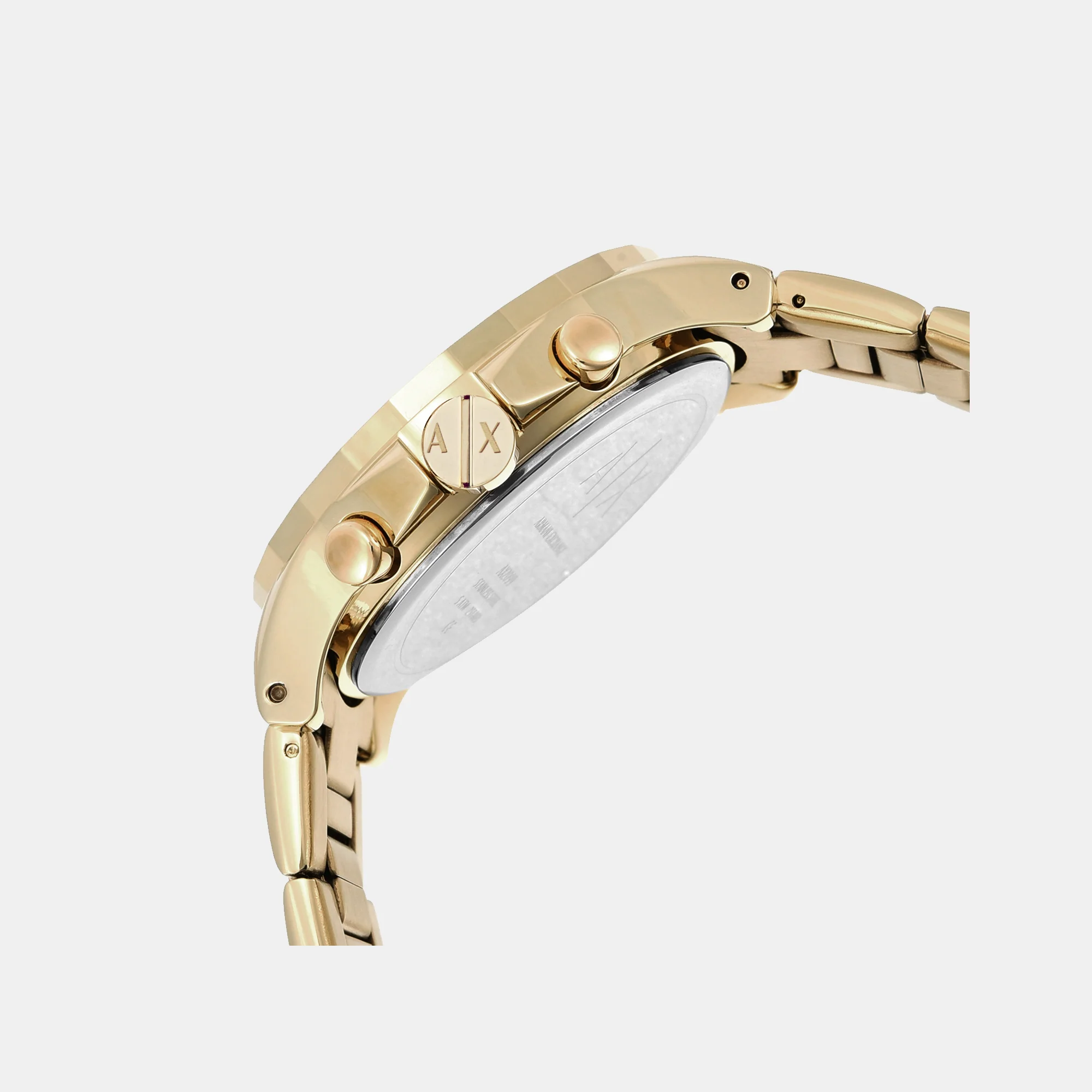 Men Quartz Gold Dial Chronograph Stainless Steel Watch AX2099 - Image 5