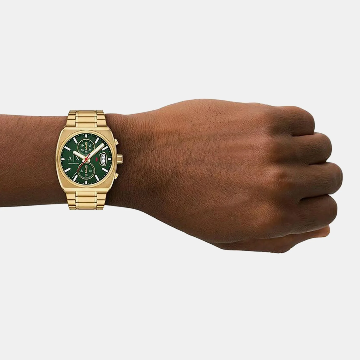 Men Quartz Green Dial Analog Stainless Steel Watch AX2822 - Image 5