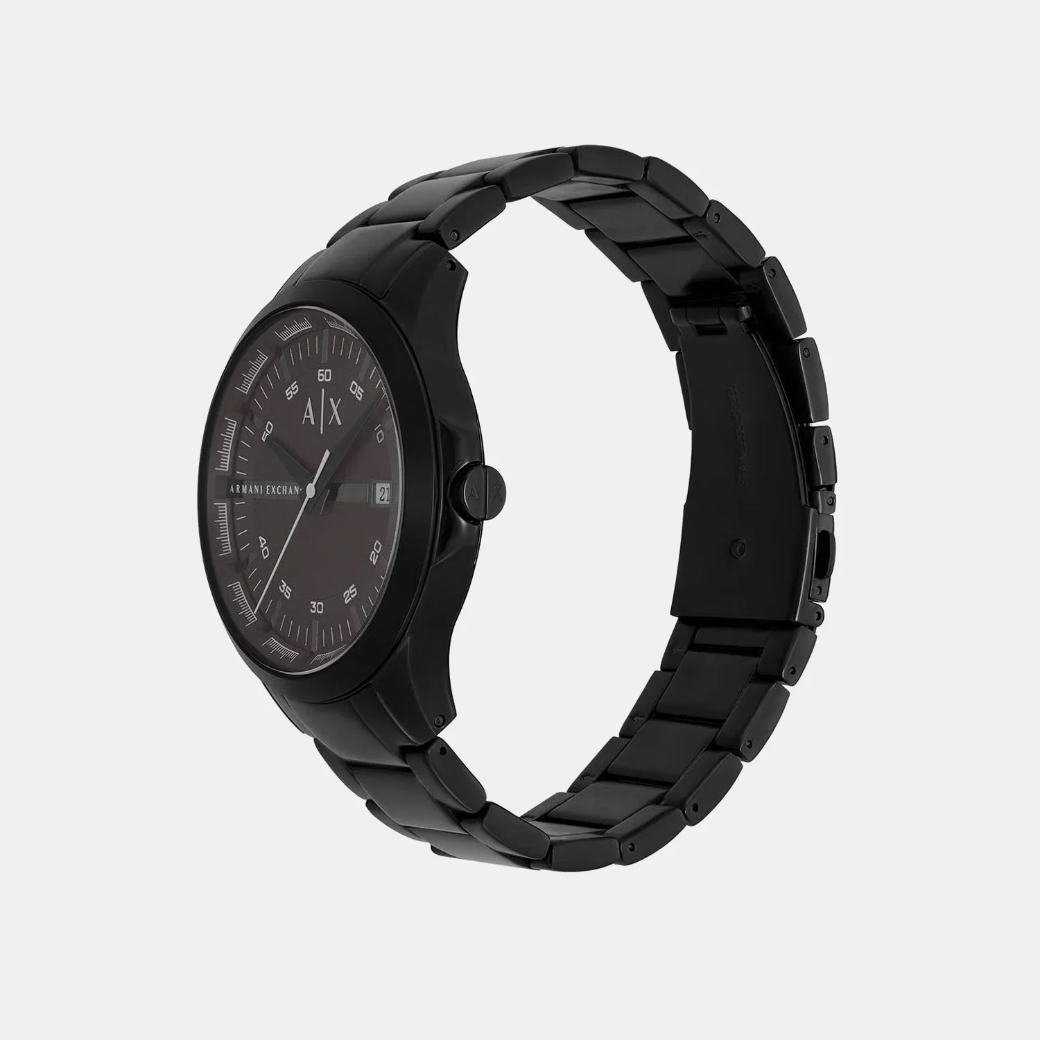 Men Quartz Grey Dial Analog Stainless Steel Watch AX2464 - Image 2