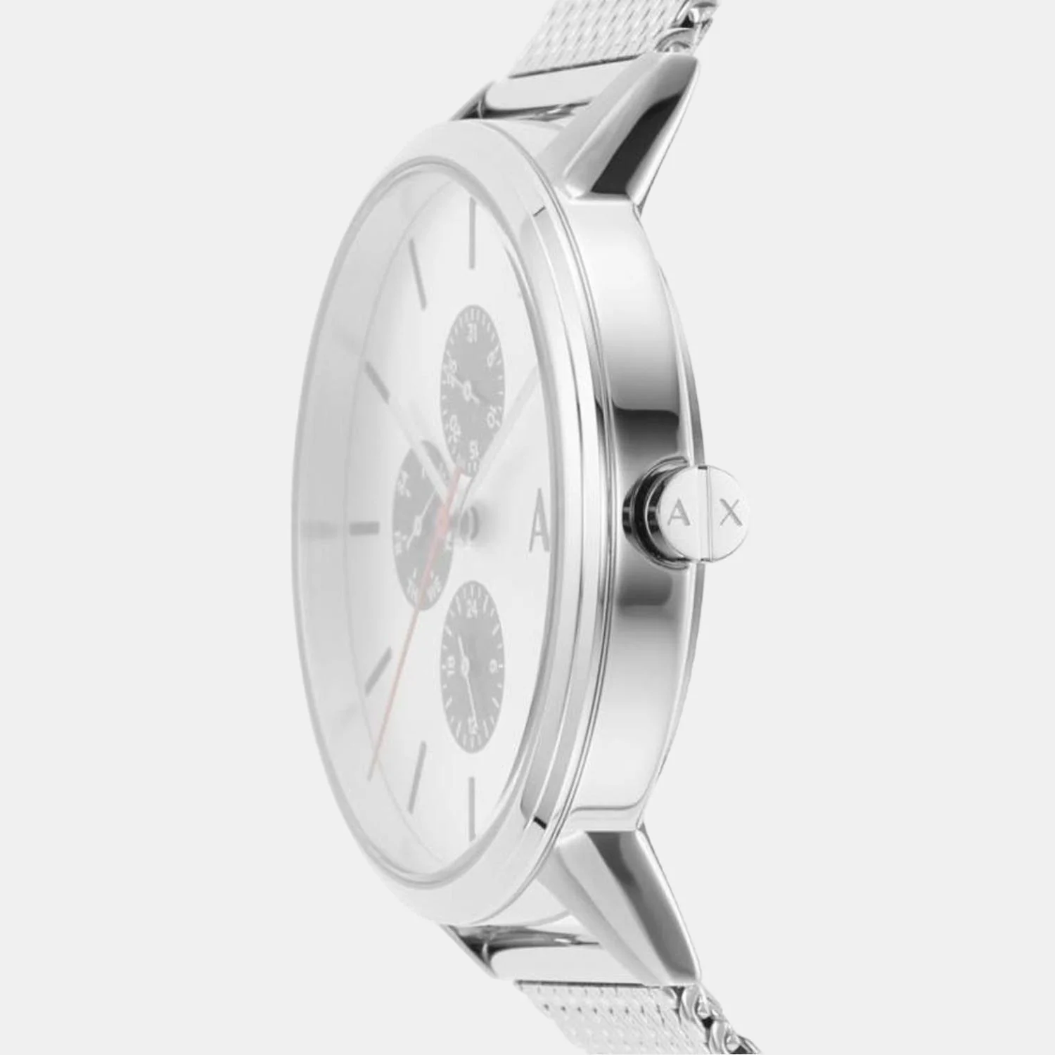Men Quartz Silver Dial Chronograph Stainless Steel Watch AX2743 - Image 3
