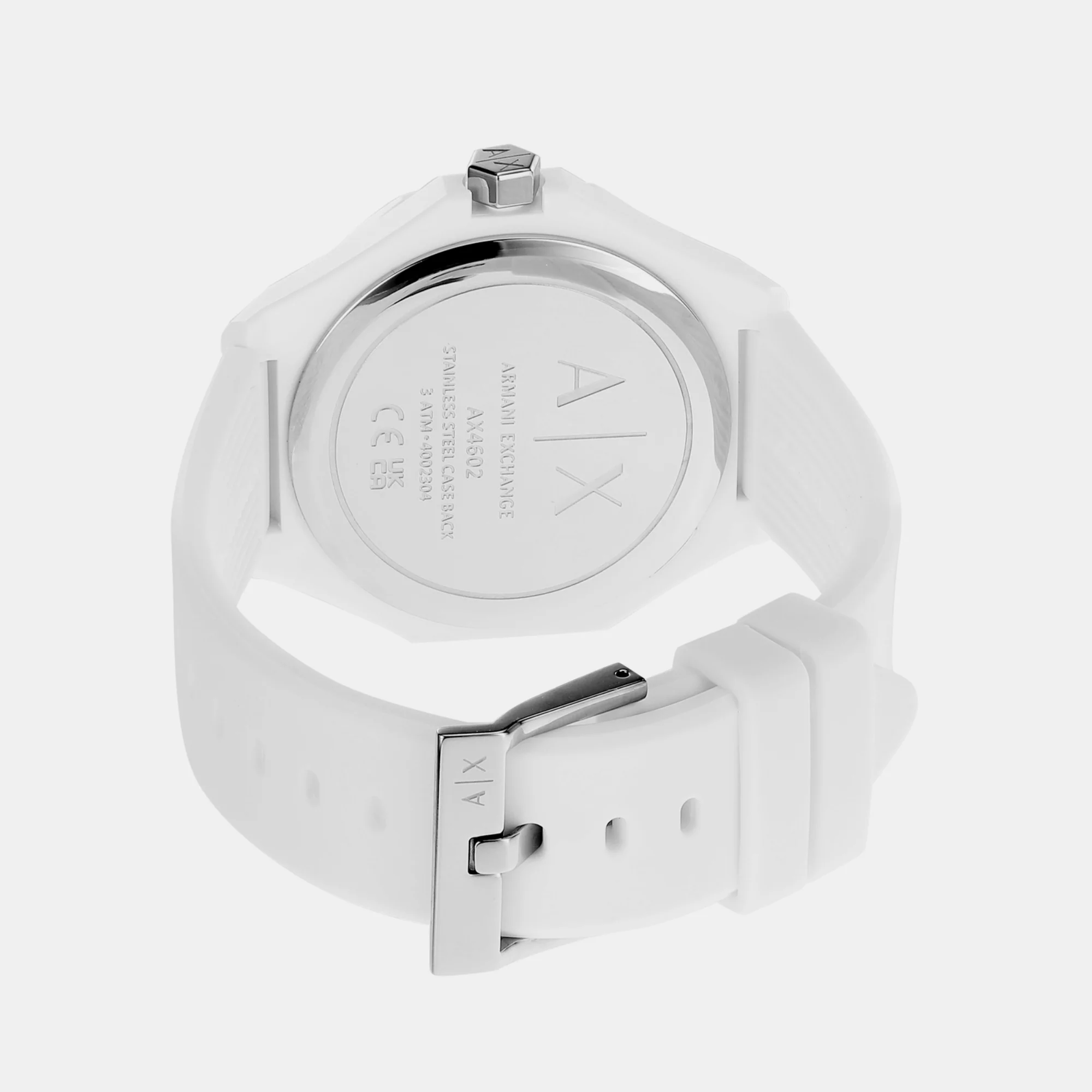 Men Quartz White Dial Analog Silicone Watch AX4602 - Image 2