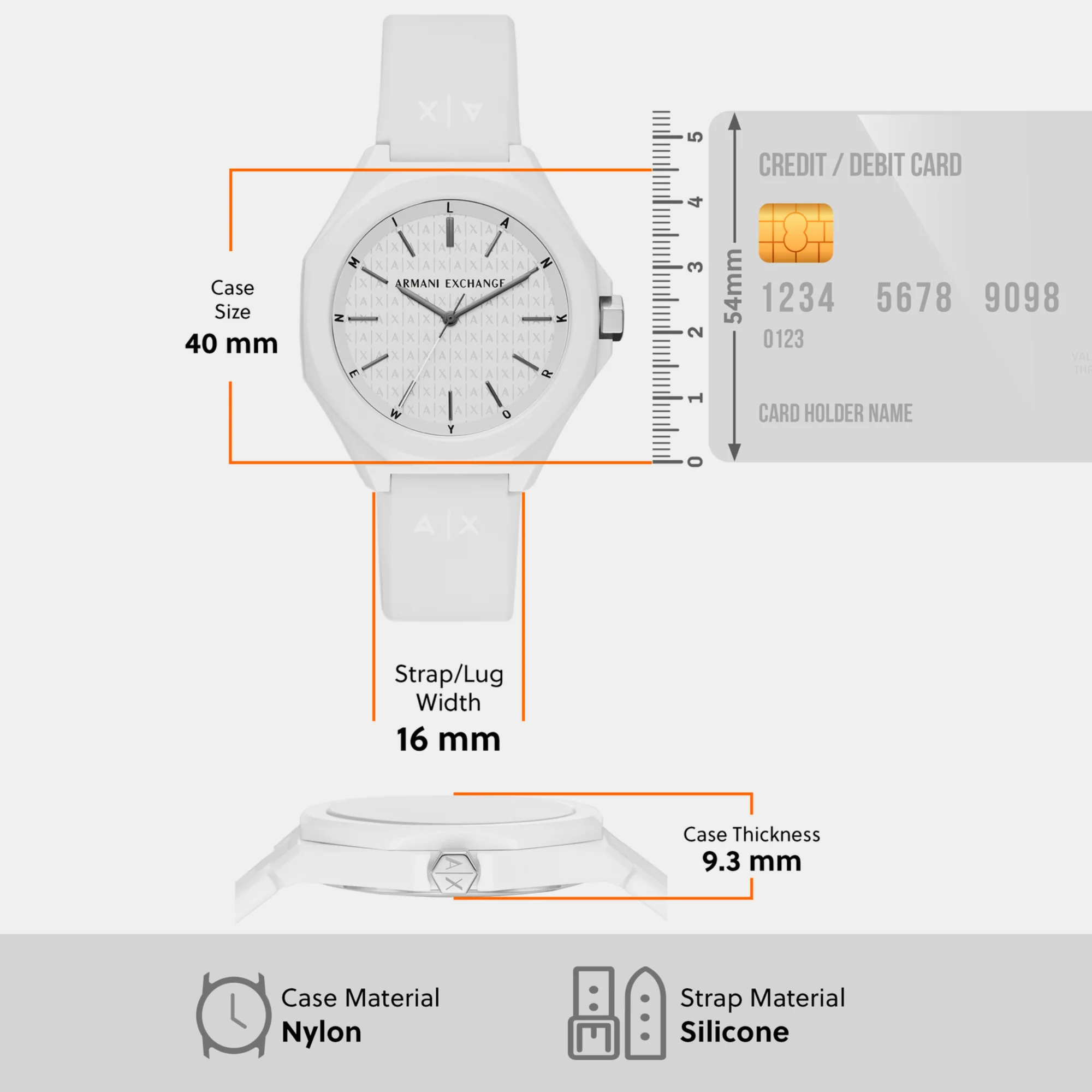 Men Quartz White Dial Analog Silicone Watch AX4602 - Image 4