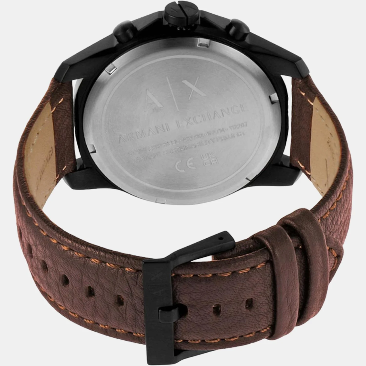 Na Men Quartz Black Dial Chronograph Leather Watch AX1732 - Image 2