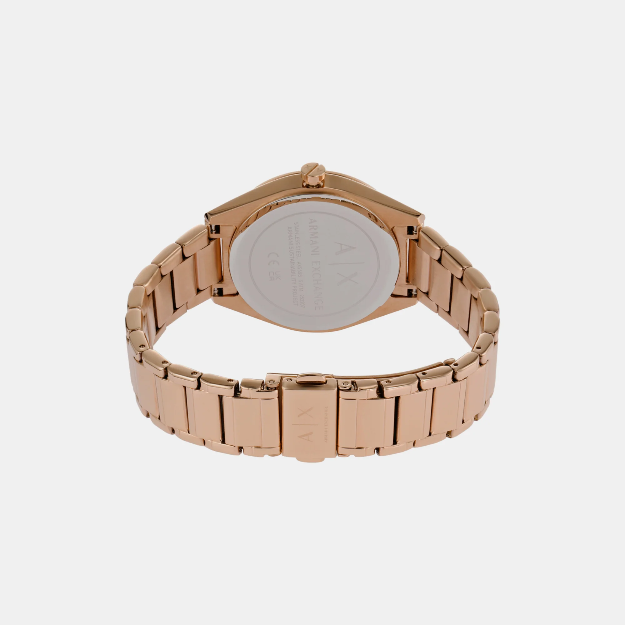 Na Women Quartz Rose Gold Dial Chronograph Stainless Steel Watch AX5658 - Image 4