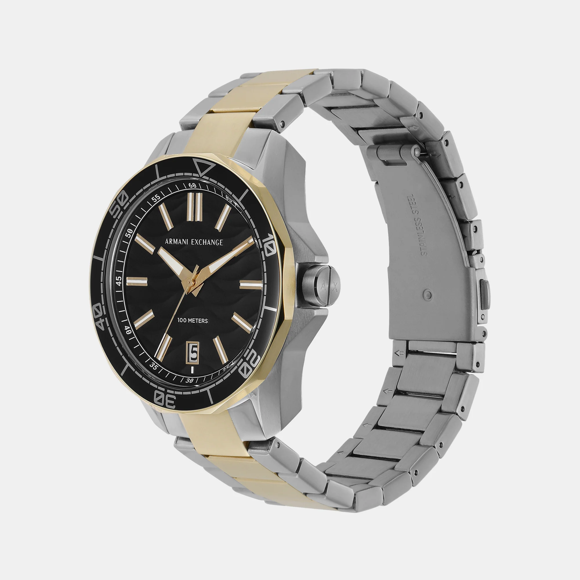 Spencer Men Quartz Black Dial Analog Stainless Steel Watch AX1956 - Image 4