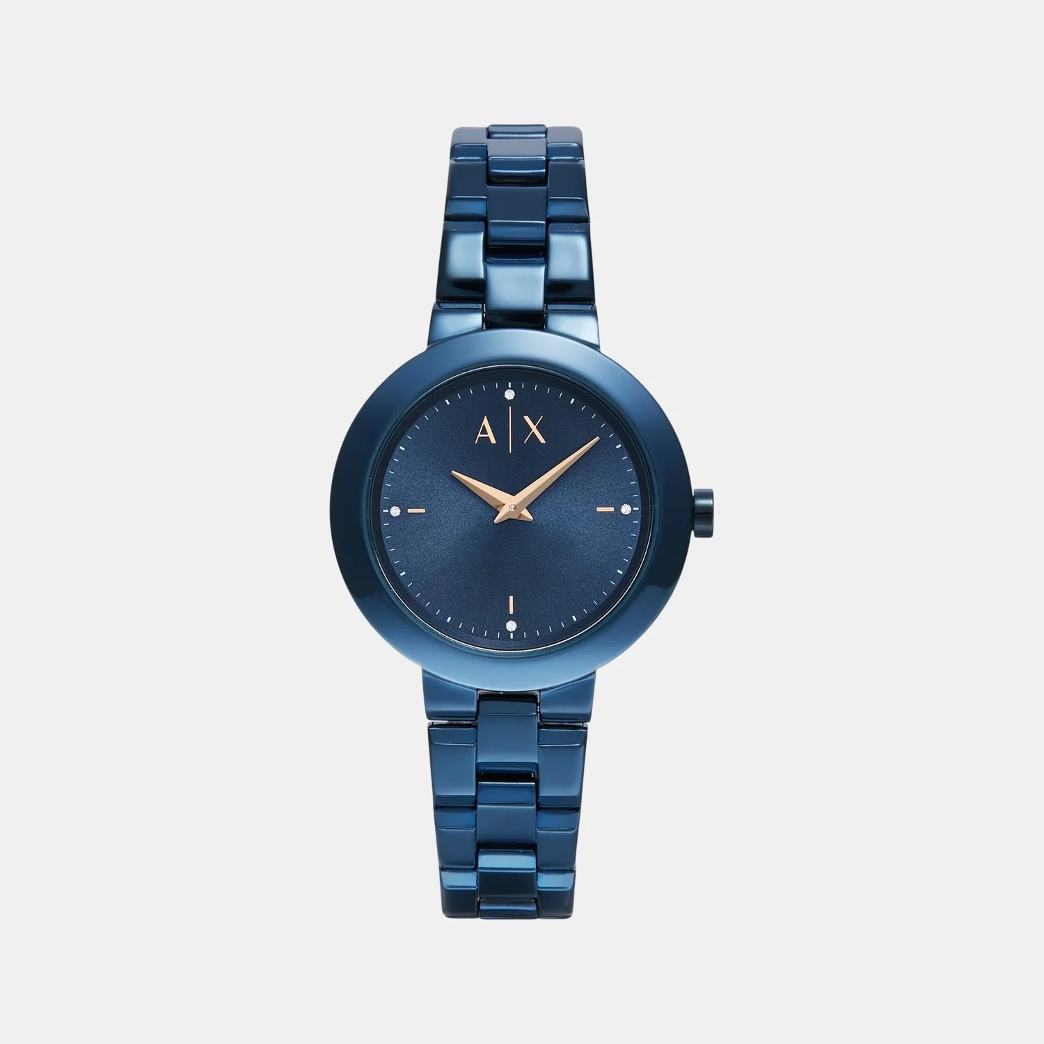 Women Quartz Blue Dial Analog Stainless Steel Watch AX5175