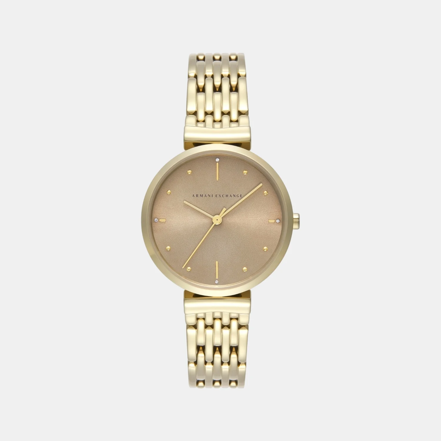 Women Quartz Brown Dial Analog Stainless Steel Watch AX5916