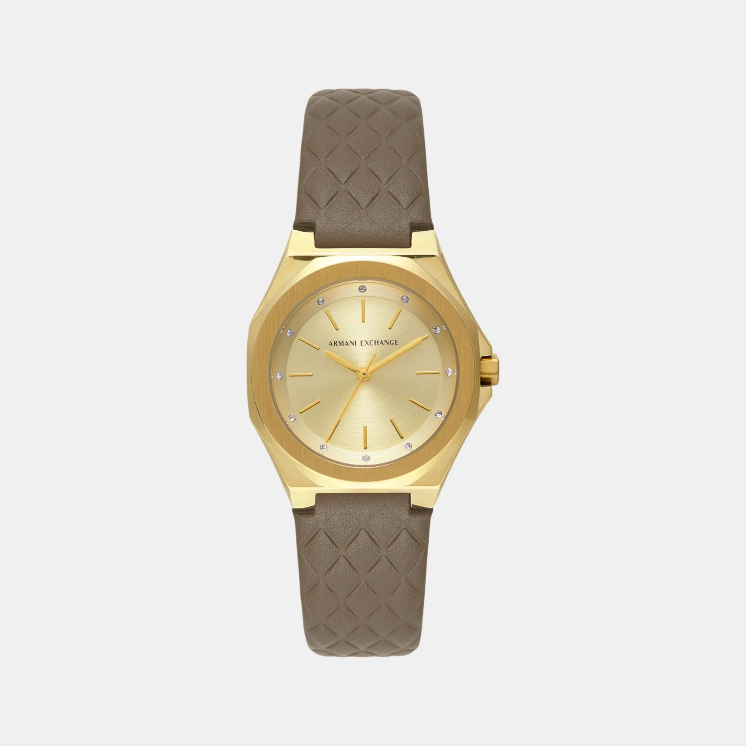 Women Quartz Gold Dial Analog Leather Watch AX4617 - Image 2