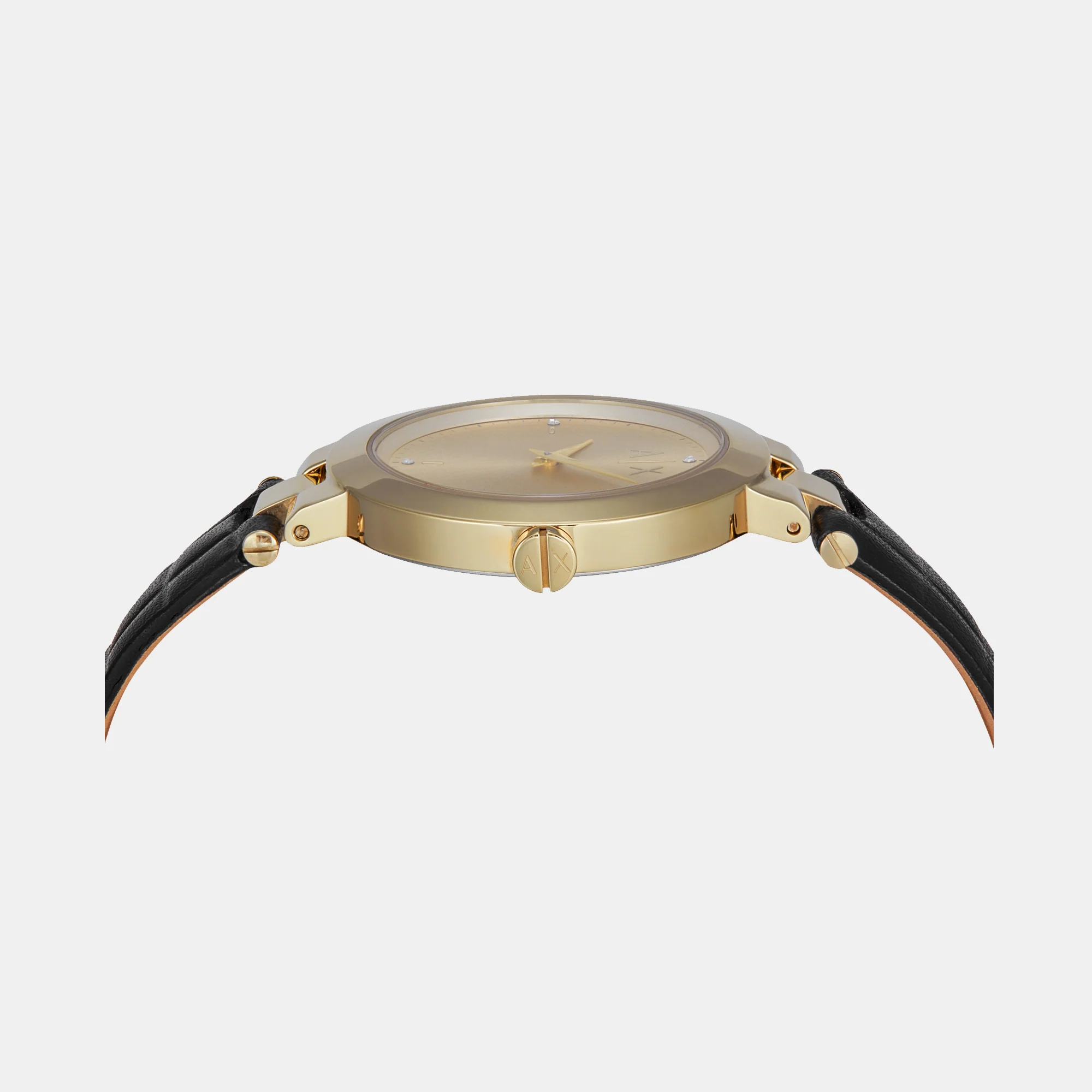 Women Quartz Gold Dial Analog Leather Watch AX5174 - Image 3