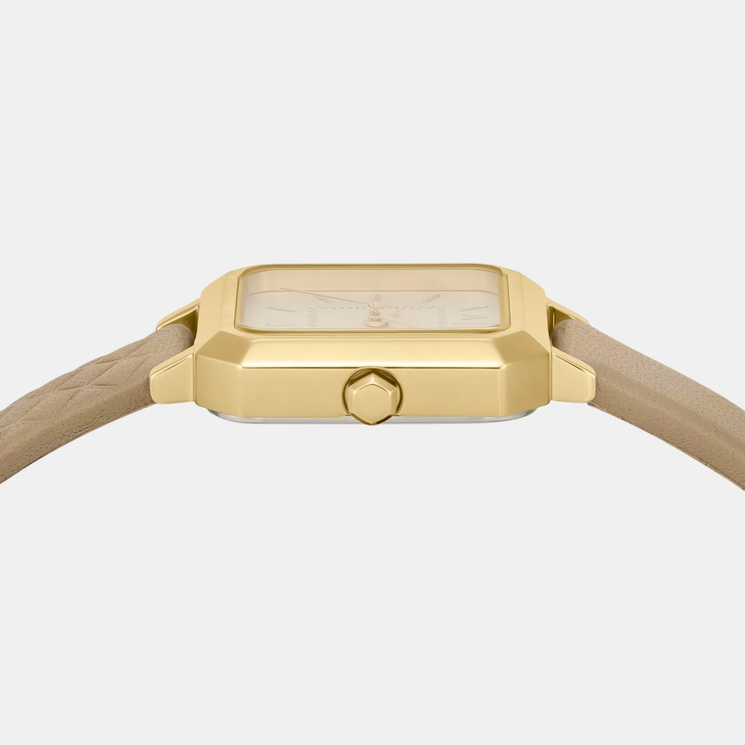 Women Quartz Gold Dial Analog Leather Watch AX5728 - Image 5