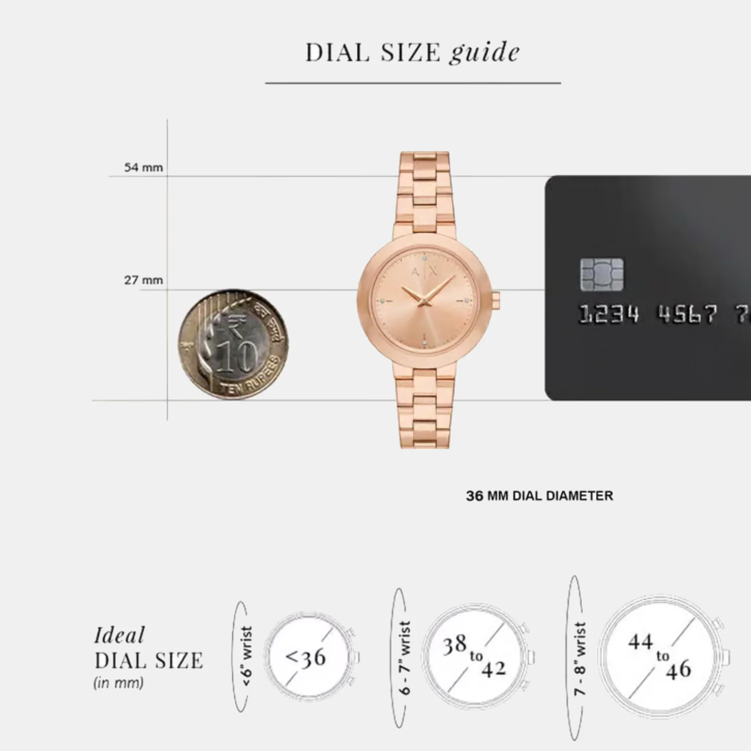 Women Quartz Rose Gold Dial Analog Stainless Steel Watch AX5177 - Image 6