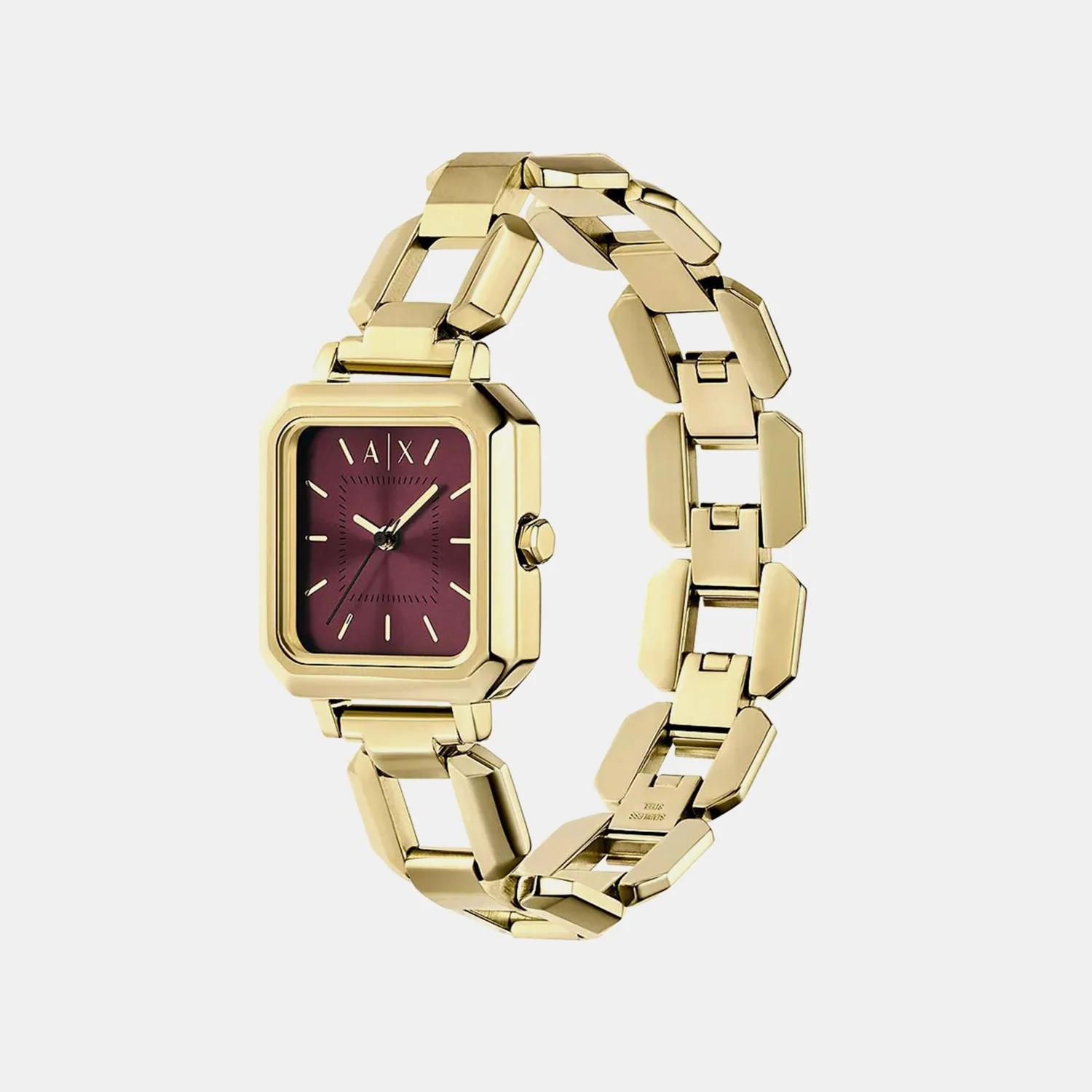 Women Quartz Red Dial Analog Stainless Steel Watch AX5734 - Image 4