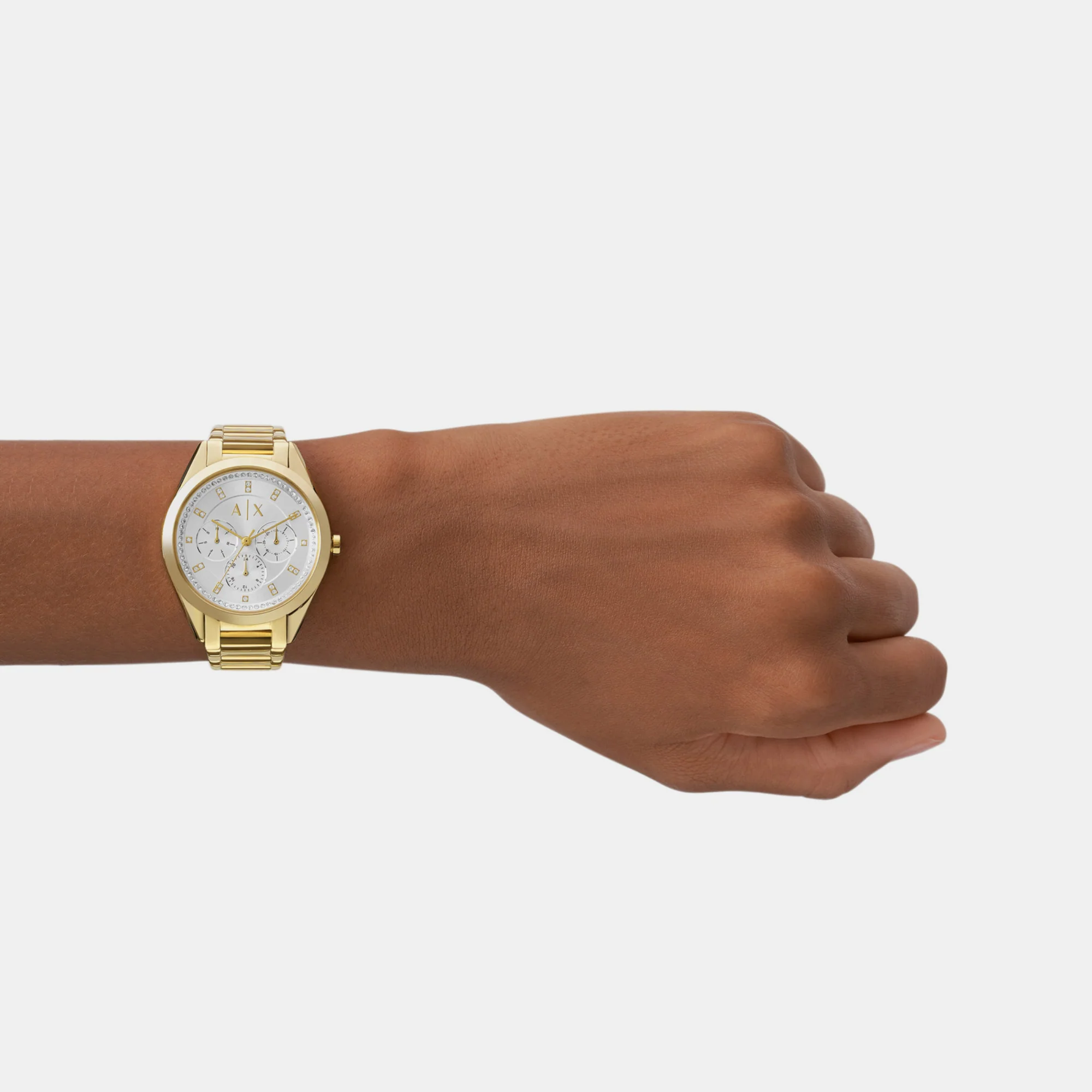 Women Quartz White Dial Chronograph Stainless Steel Watch AX5657 - Image 4